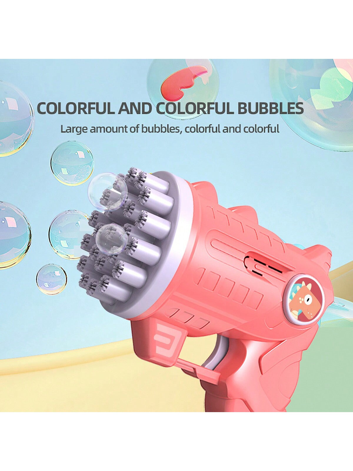 1pc Kids Optional Dinosaur/Angel 23 Hole Bubble Machine Handheld Full Automatic Bubble Gun Outdoor Pretend Play Toy For Boys And Girls 3-6-12 Year Old Birthday Gift