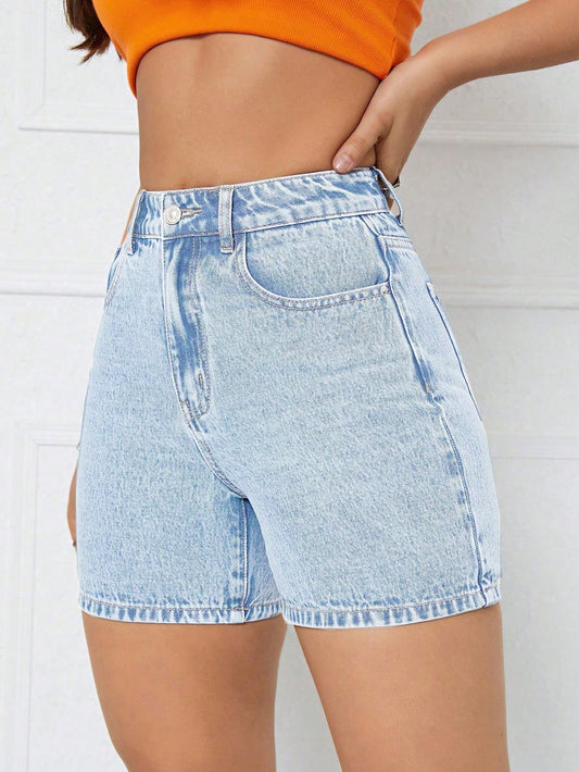 Women's Slim Fit Casual Denim Shorts With Pockets