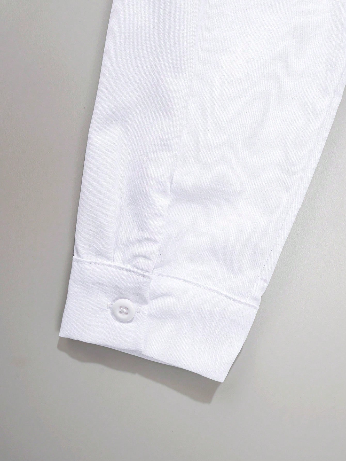 Tween Boy White Formal Dress Shirt, Classic Campus Style With Flower & Pocket Patch For Casual And Party, Long Sleeve