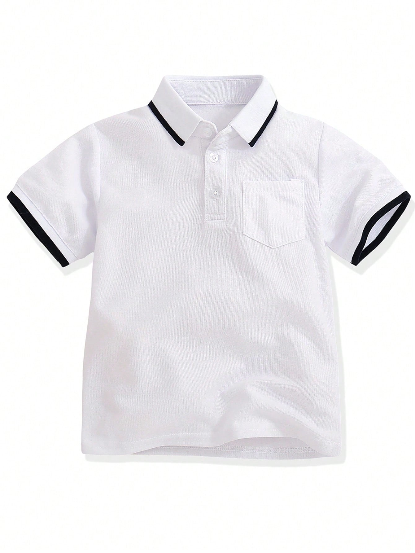 Young Boy White Polo Shirt, Short Sleeve Turn-Down Collar T-Shirt, Children's Short Sleeve T-Shirt, Gentleman Short Sleeve T-Shirt, Formal Polo Shirt