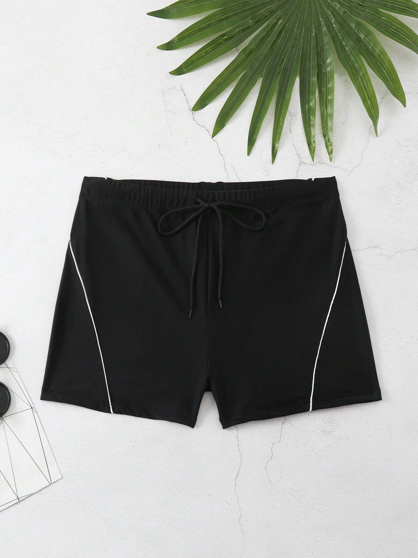 Men's Plus Size Simple Drawstring Daily Swim Trunks