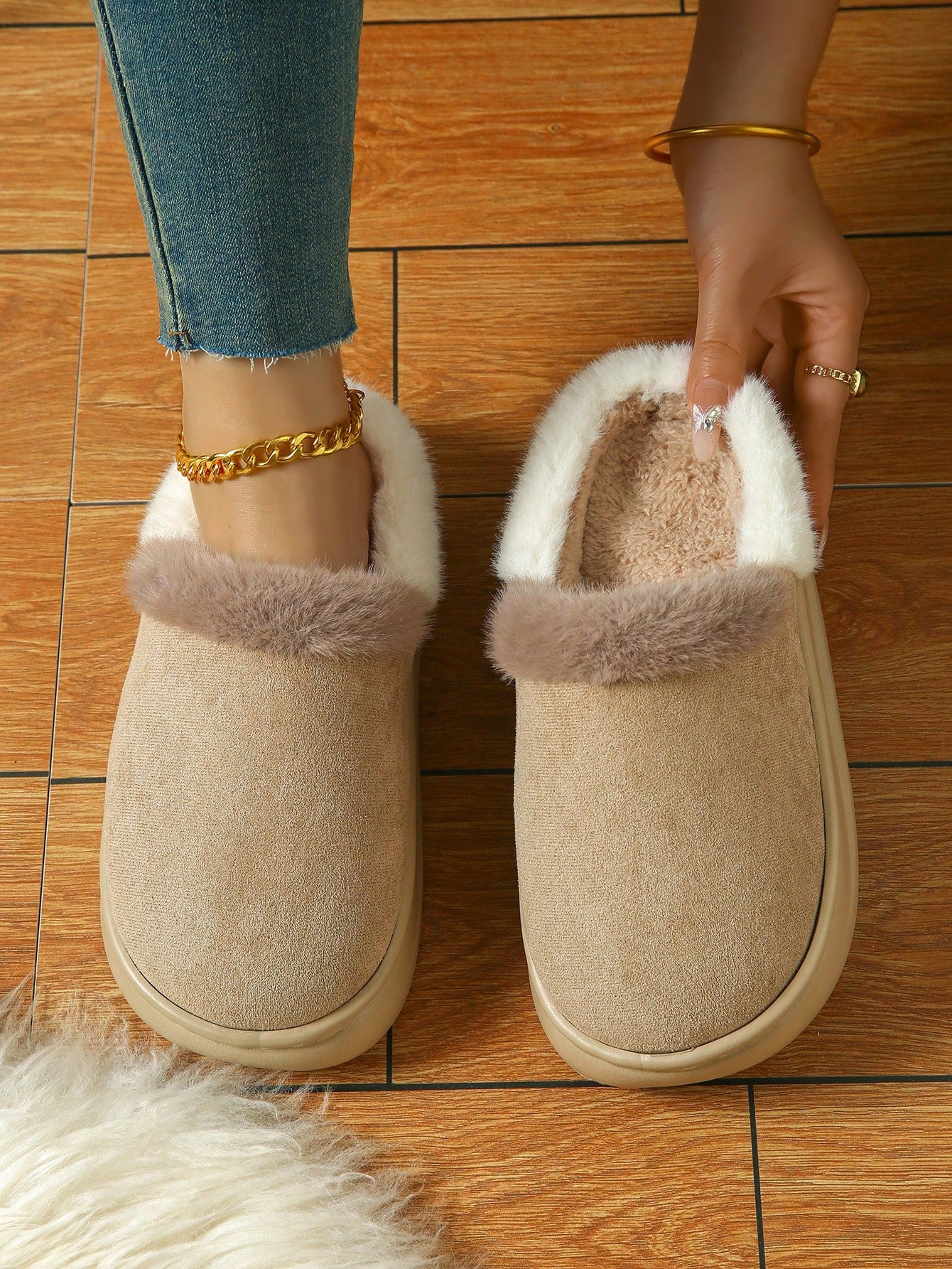 New Arrival Couples Home Slippers For Autumn/Winter, Warm, Comfortable, Simple And Elegant