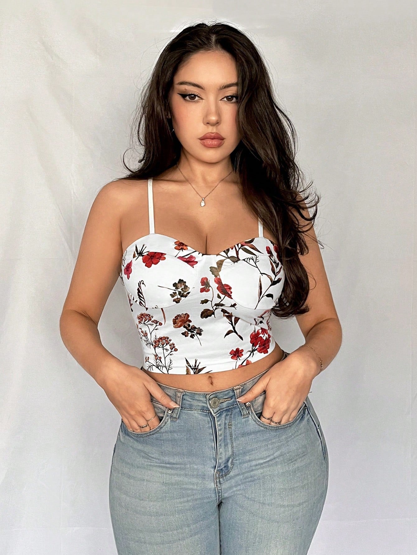 Women Camisole Top Floral Print Cami Top