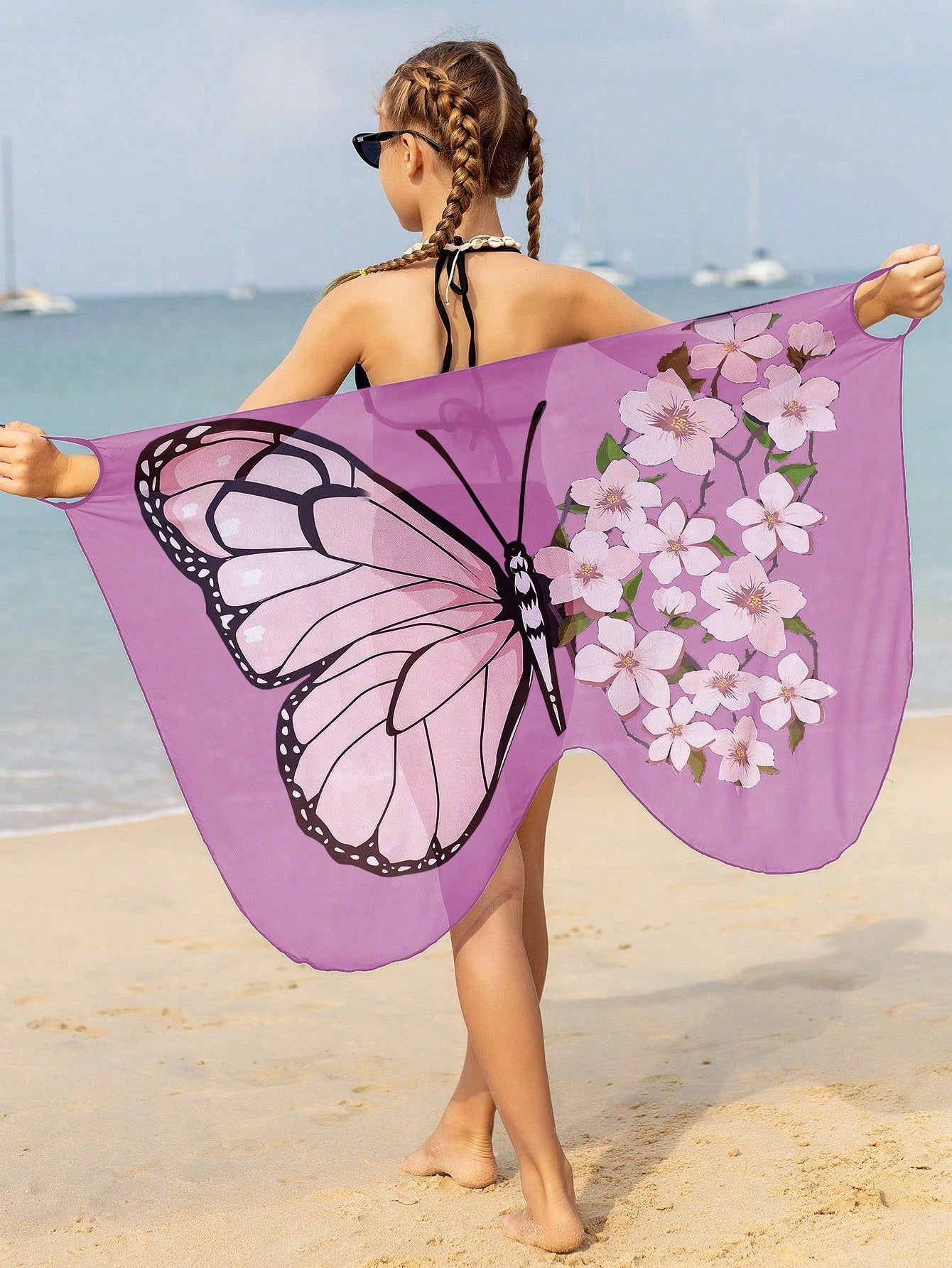 Tween Girls  Butterfly Print Cover Up