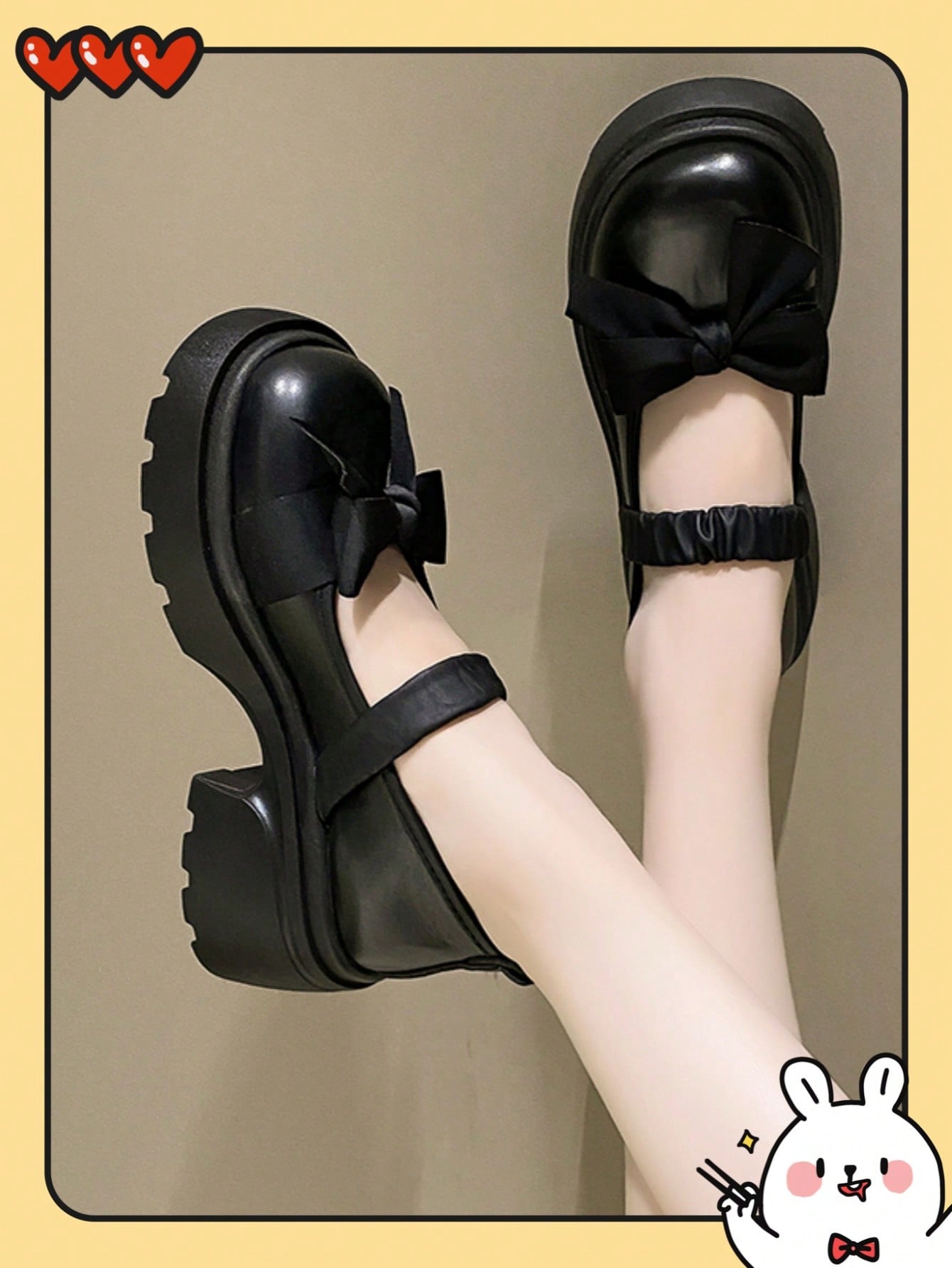 2024 Summer New Women's Black Mary Jane High-Heeled Shoes, Versatile School Style Chunky Shoes