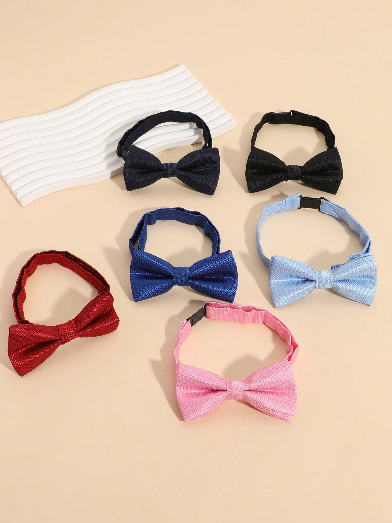 1pc Children Solid Color Bowknot Necktie, Trendy Grid Style Kids Accessory