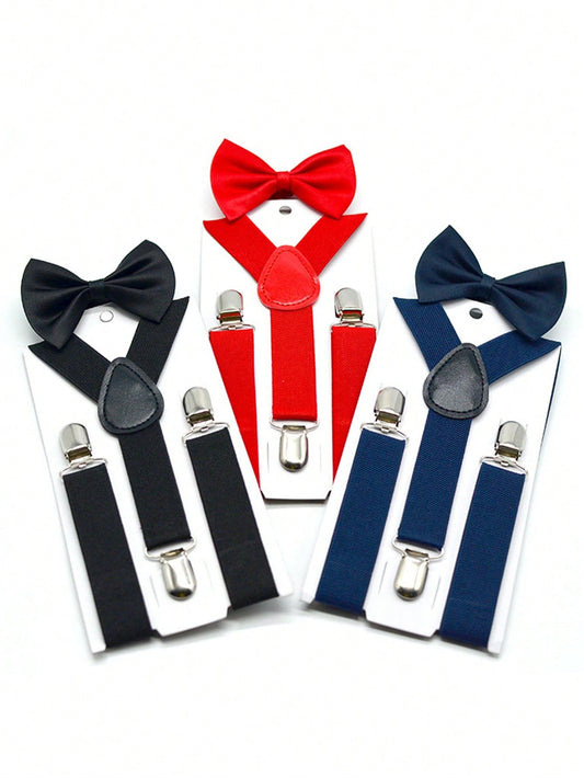 1pc Children's Strap Bow Tie Suit Bow Accessories Baby Strap Clip Adjustable Pants Clip For Boys And Girls, Ideal Choice For Gifts