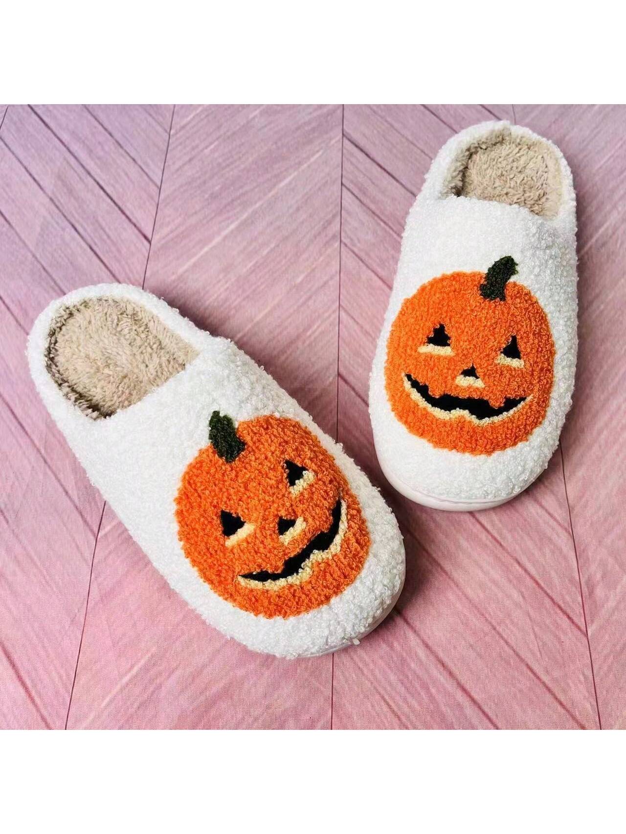 Women's Casual Plush House Slippers With Embroidered Strawberry Design, Autumn-Winter Style