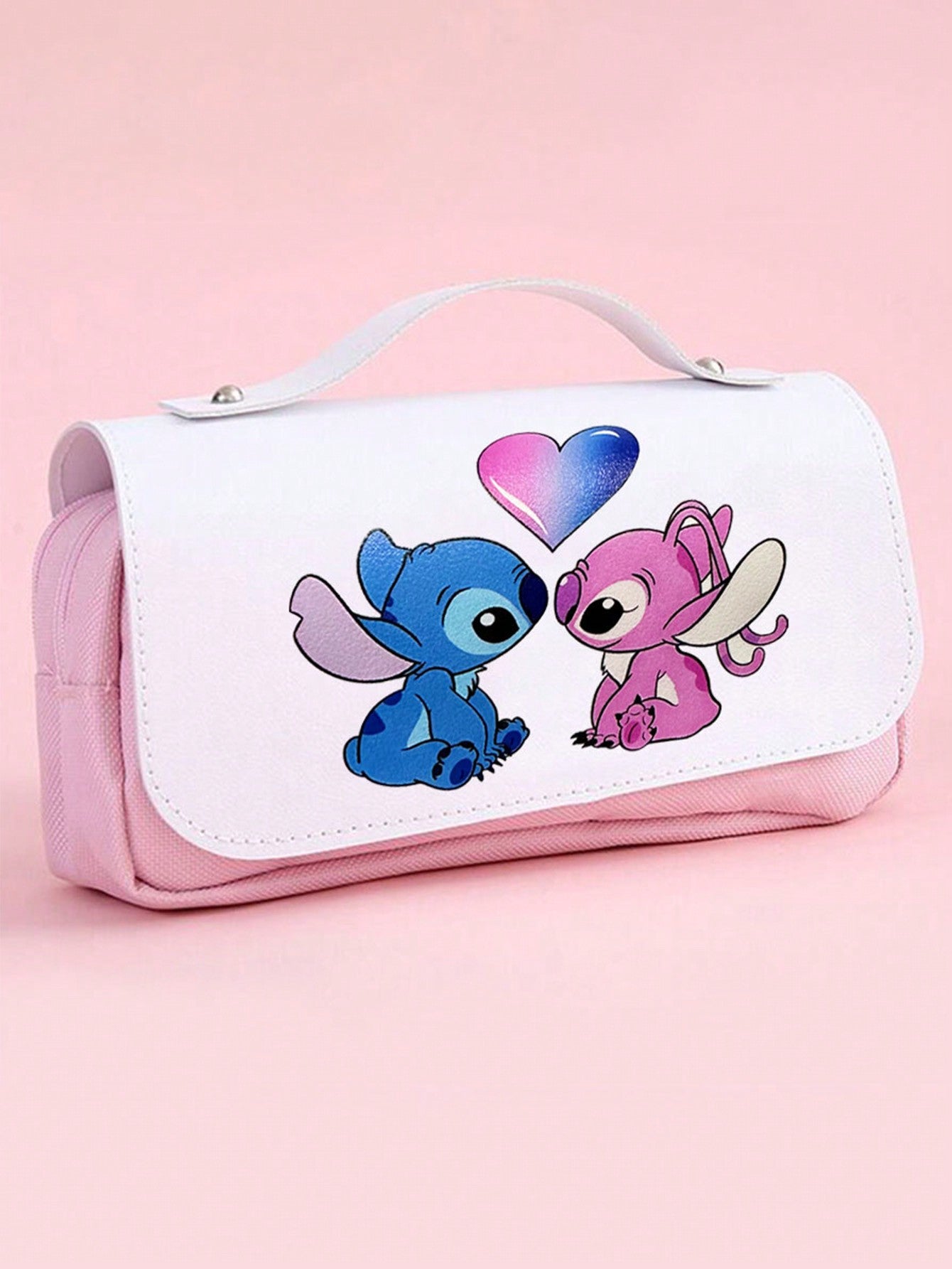 Animation Pencil Bag Lilo And Stitch Peripheral Stationery Bag Large Capacity Printed Storage Pencil Box