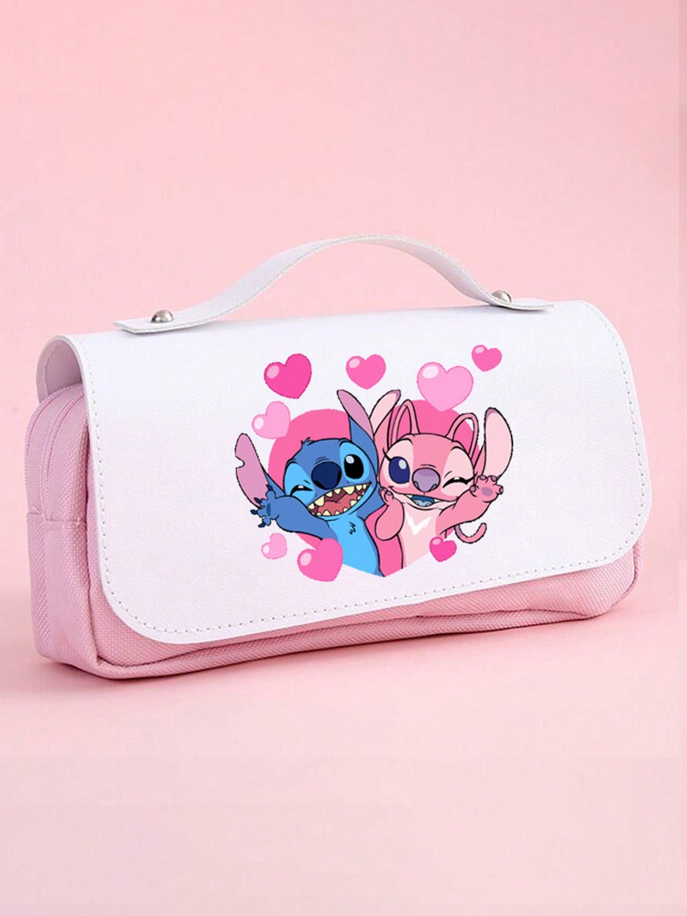 Animation Pencil Bag Lilo And Stitch Peripheral Stationery Bag Large Capacity Printed Storage Pencil Box