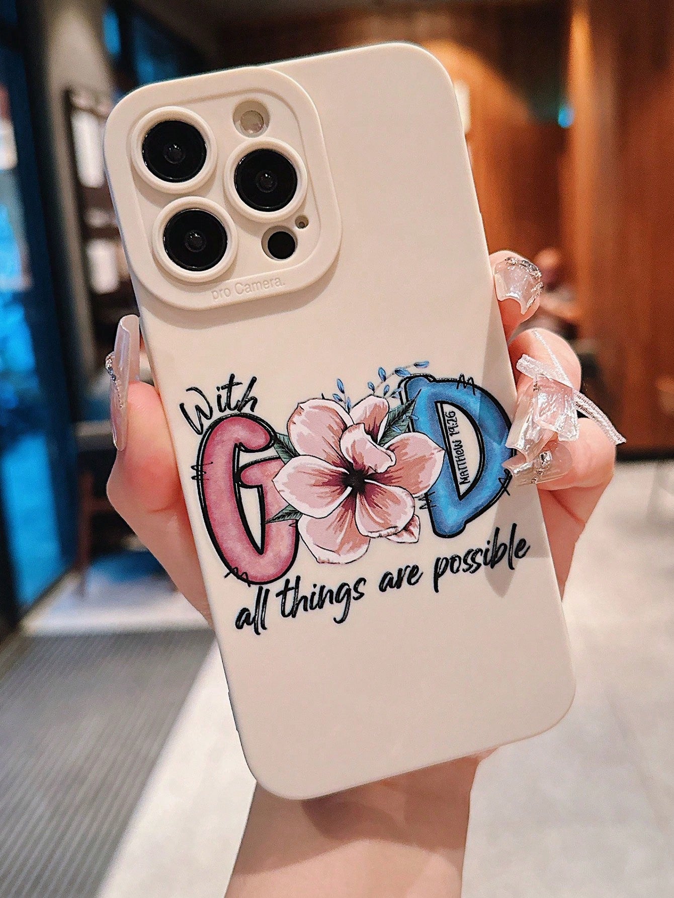 1pc White Eye With English Letters Apple IPhone Case For Women, Shockproof Cover For IPhone 14Pro, 13/11. Compatible With 15Promax And 12/15PRO/15 Protectors. Full-Coverage Flower Design, Anti-Fall.