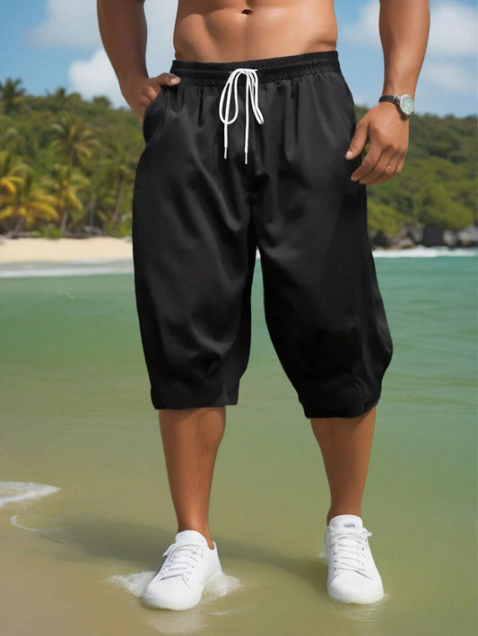 Men's Plus Size Solid Color Simple Daily Shorts