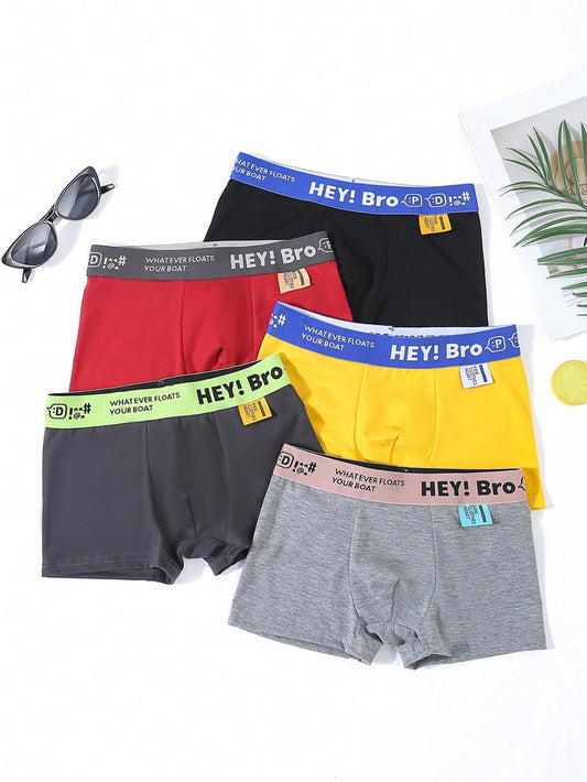 Teen Boy Letter Printed Trendy Boxer Shorts