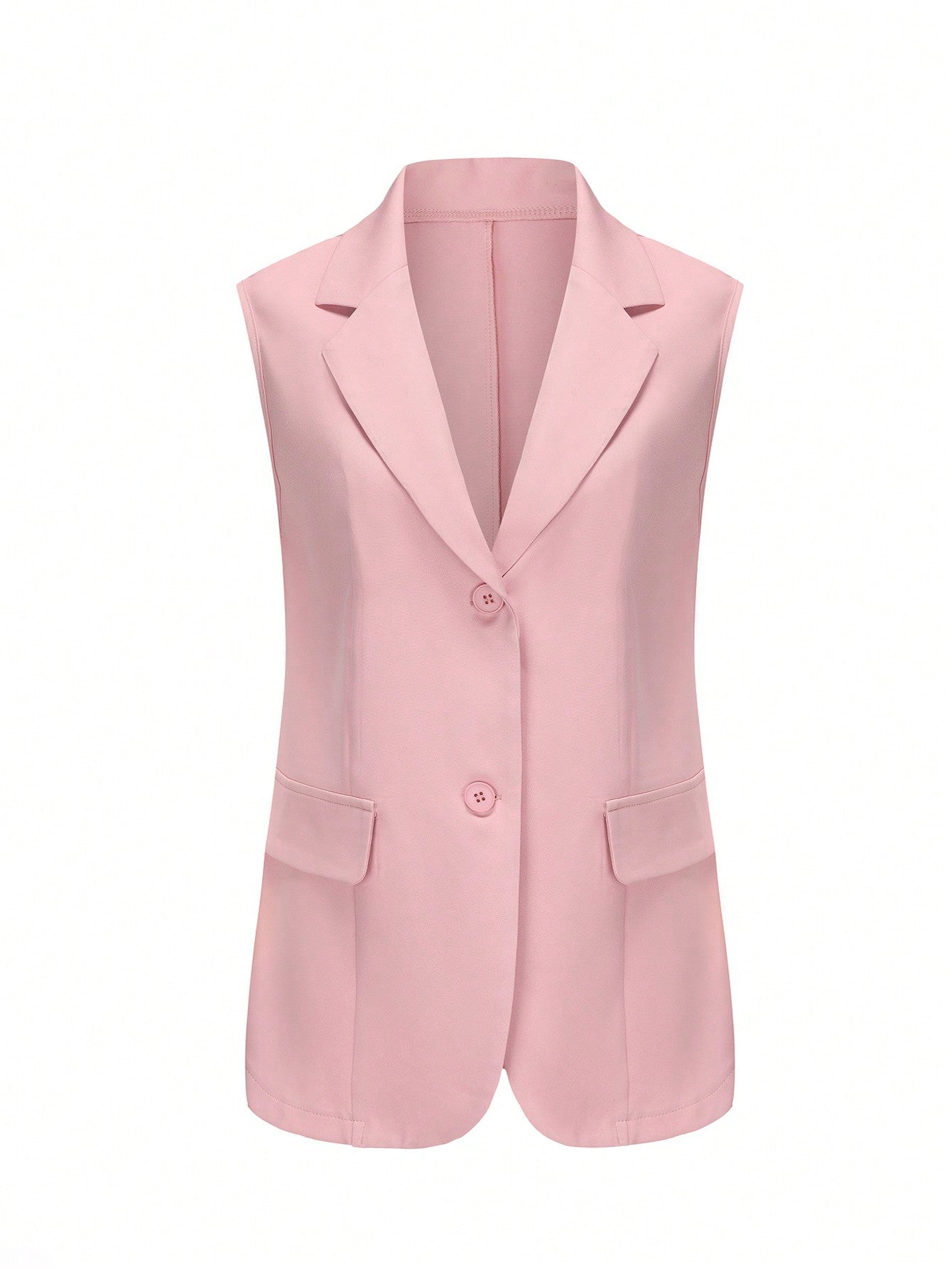 Frenchy Women's Solid Color Simple Daily Wear Sleeveless Blazer