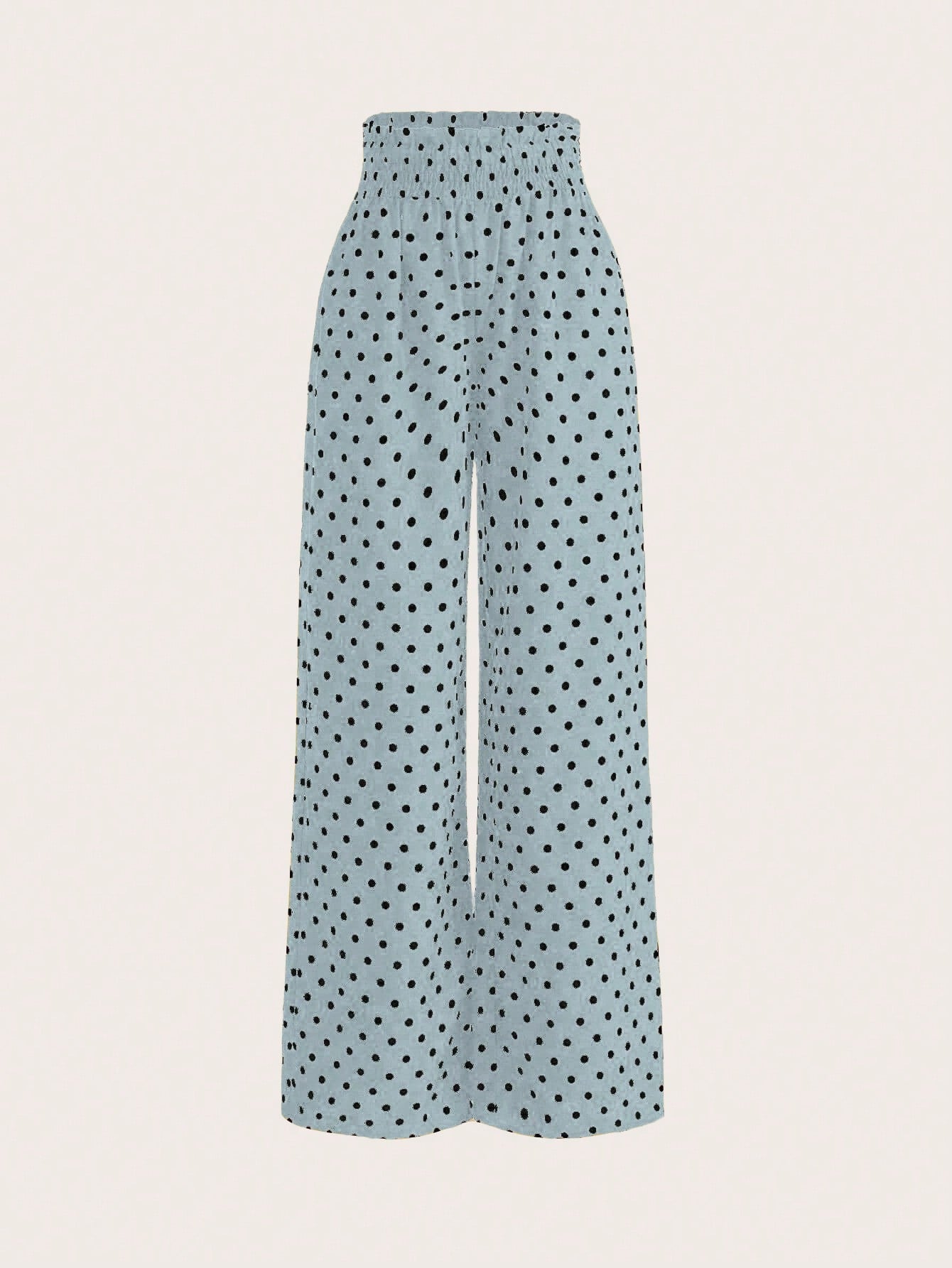 Women's Polka Dot Print Shirred Pants