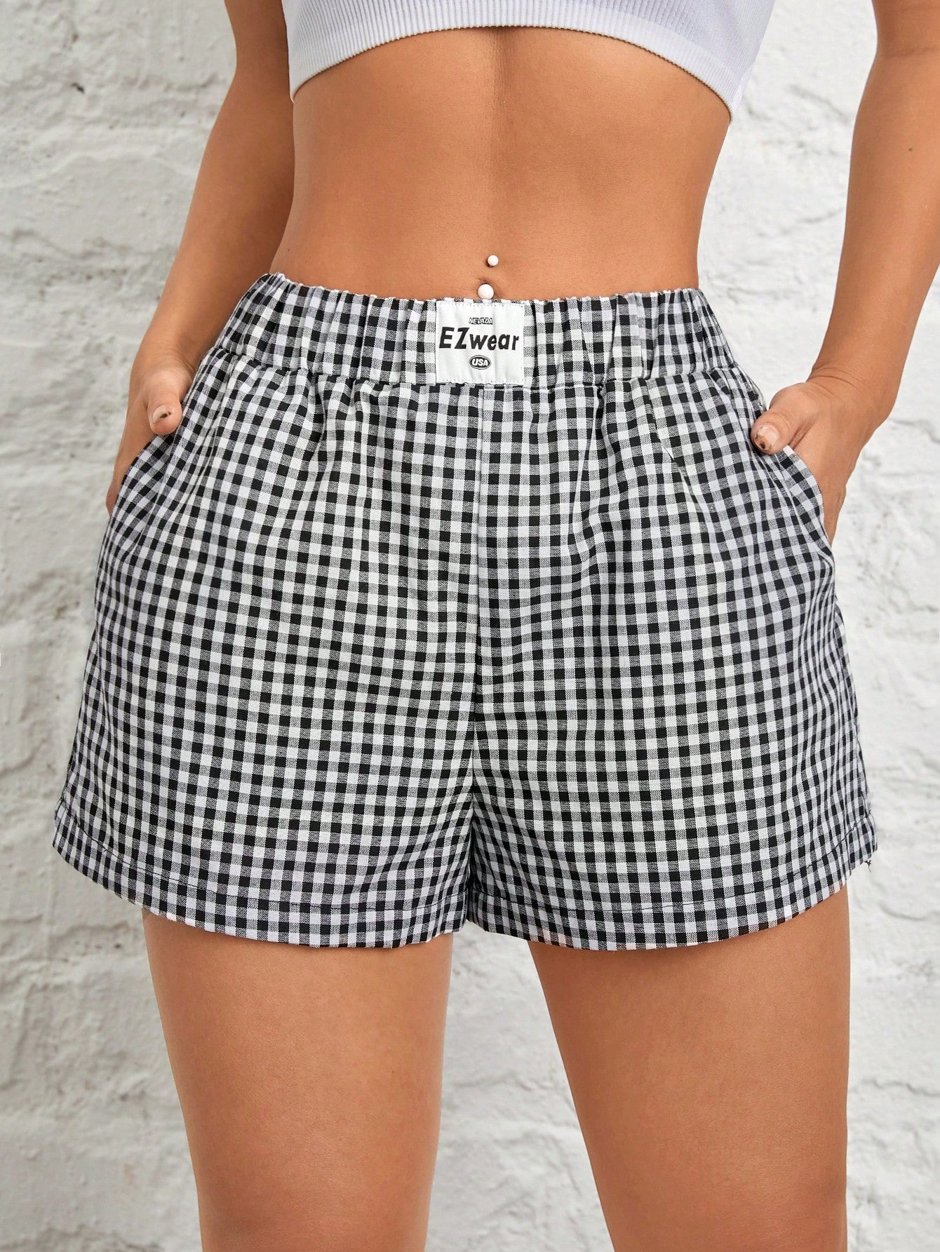 Women's Blue Woven Striped Shorts