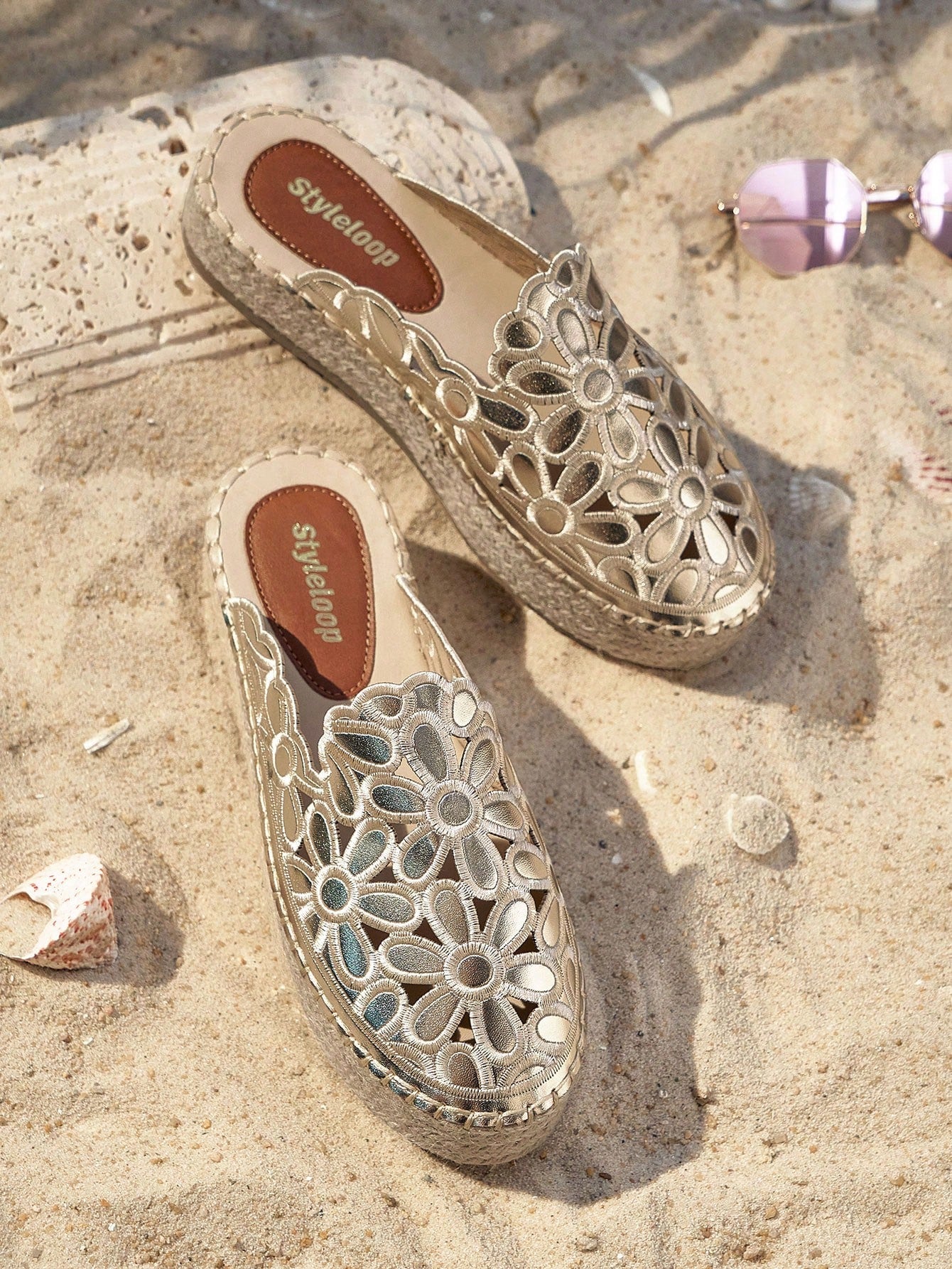 Styleloop Beige Casual Vintage Embroidered Platform Espadrilles With Thick Bottom And Woven Rope Shoe Lace  Boho Feels Vintage Cottagecore Frenchy Shoes