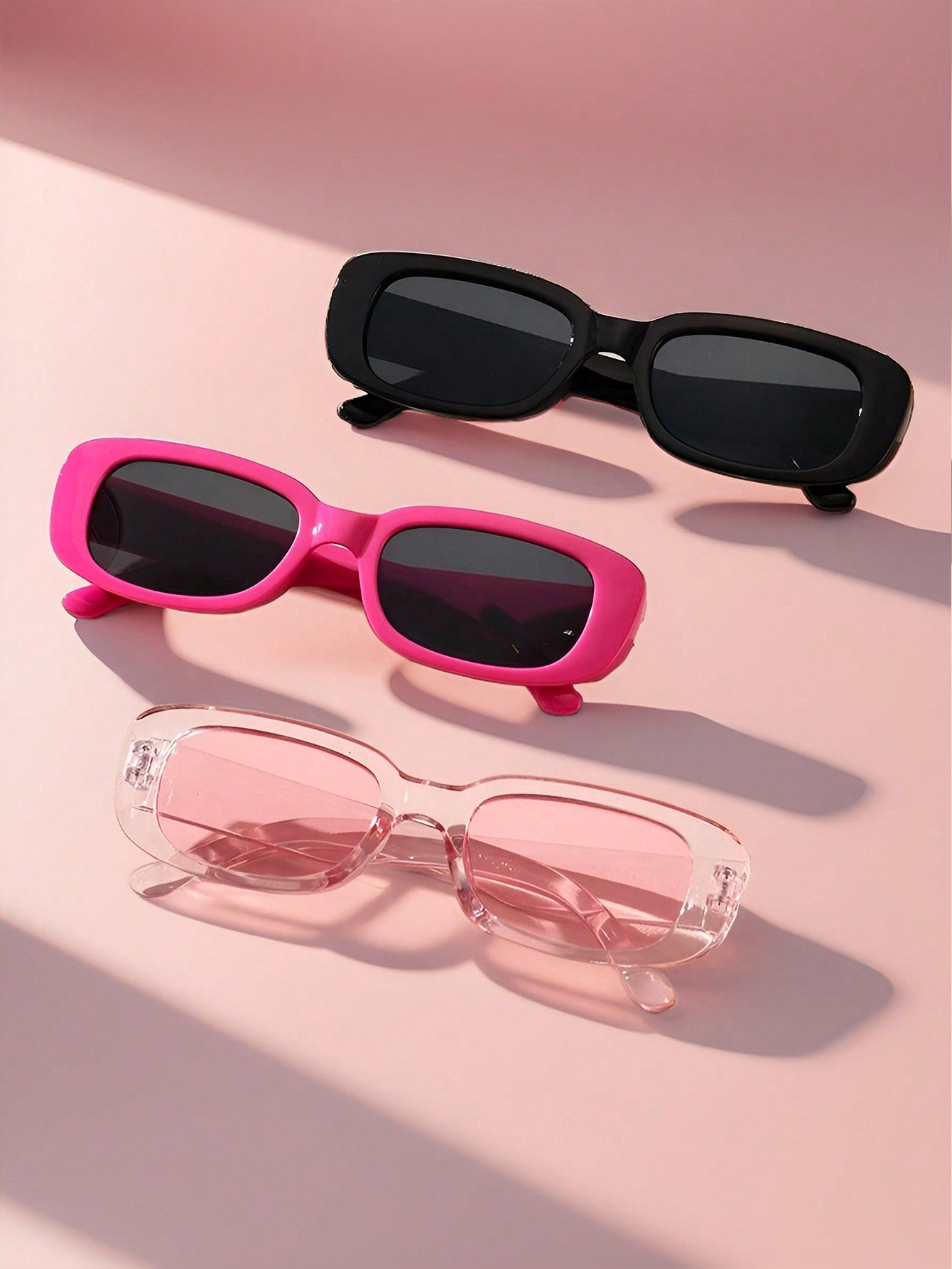 3pcs Kids' Fashionable Square Shaped Sunglasses