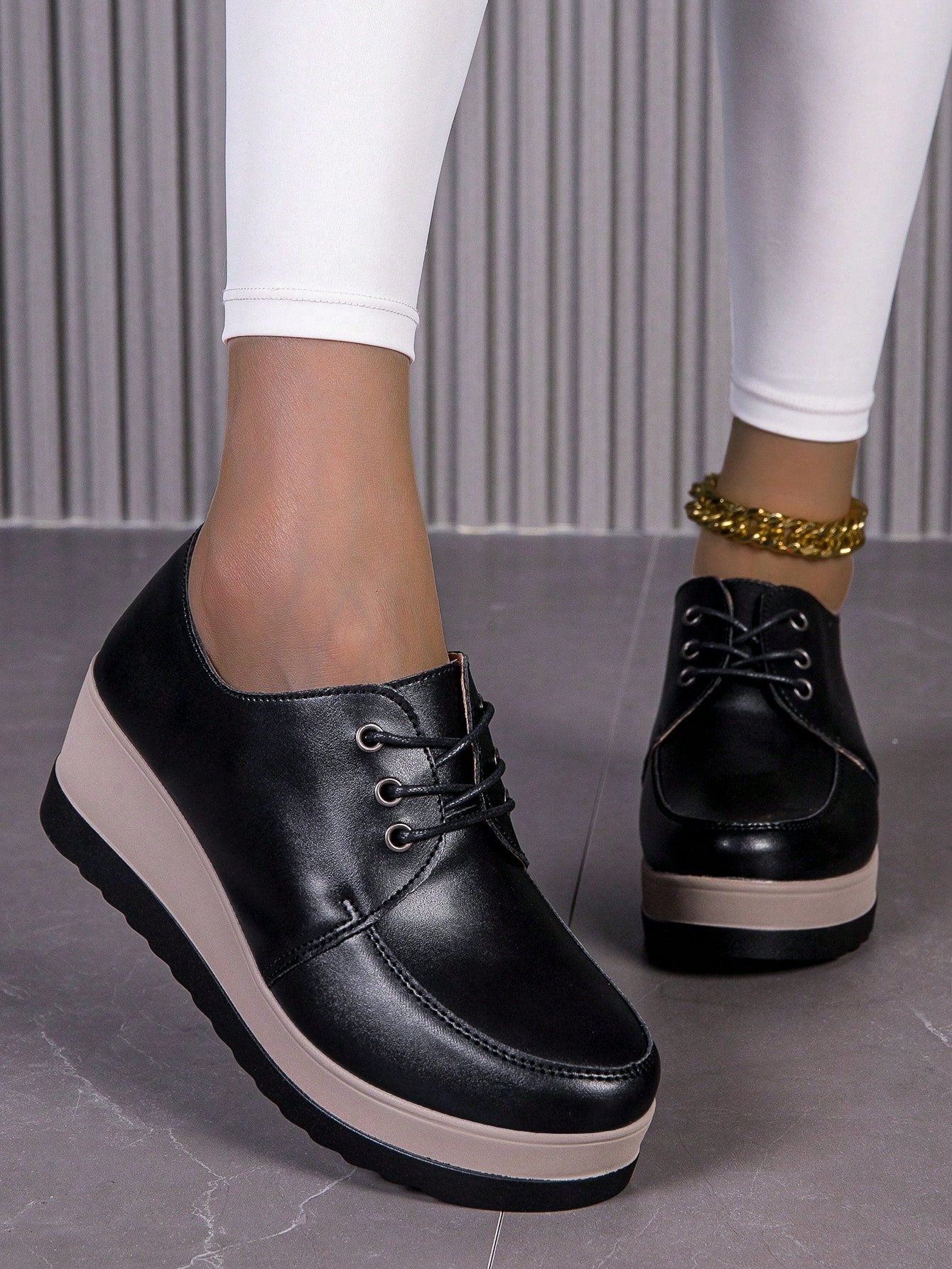 Women Wedge Heel & Thick Sole Shoes, Casual Spring New Lightweight Platform Shoes, Anti-Slip Fashion Sports Women Shoes