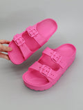 2024 New Summer Model Fashionable Lightweight Comfortable Women's Sandals With Buckle, Anti-Skid And Wear-Resistant For Indoor Use