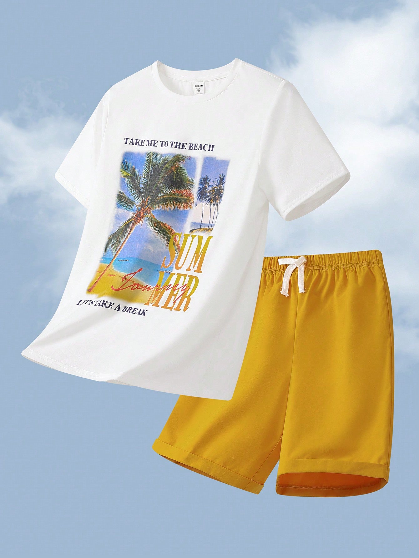 Tween Boys' Extended Size Holiday Pattern Short Sleeve T-Shirt And Shorts Set