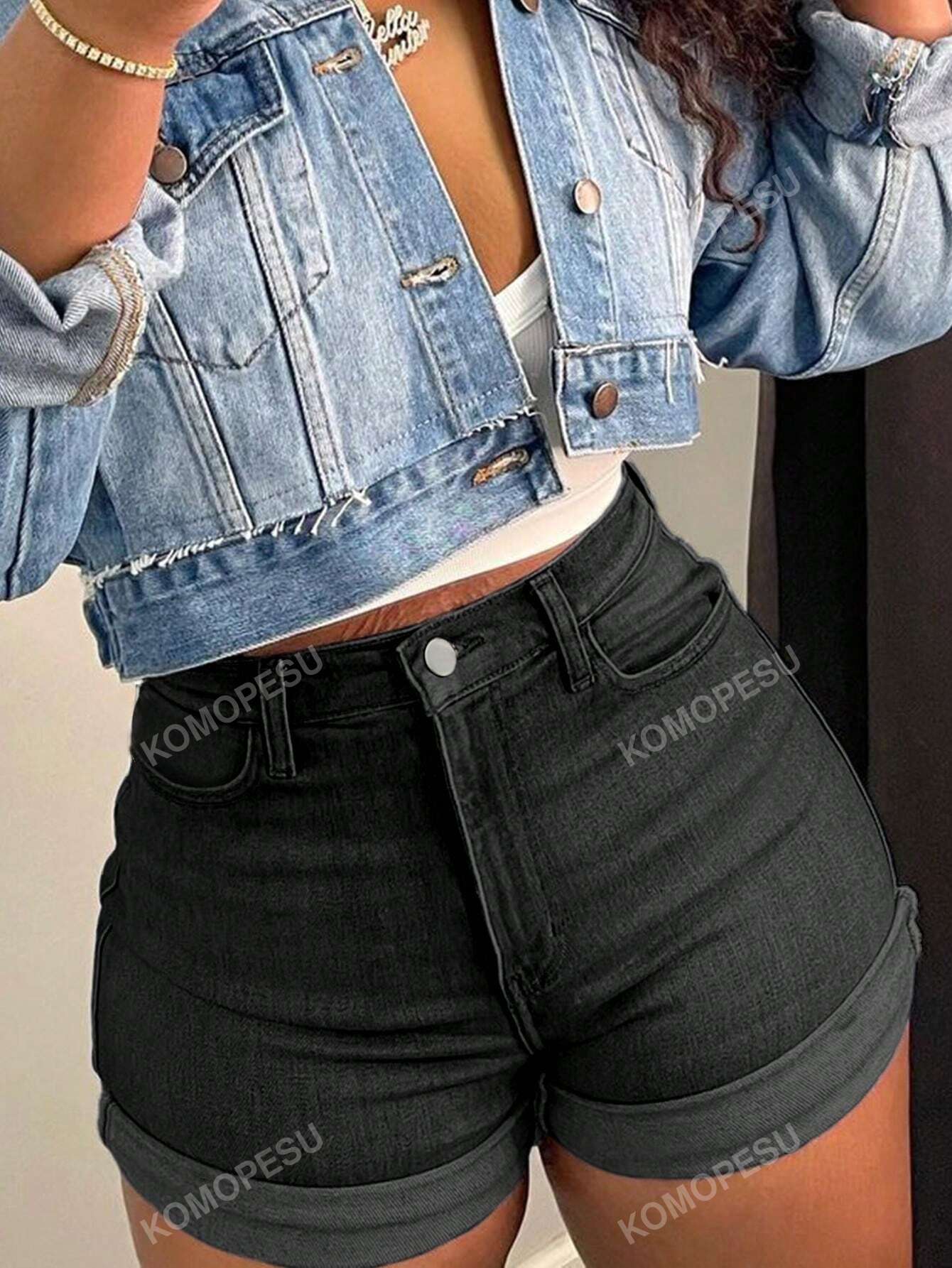 Simple All-Match Casual Denim Shorts