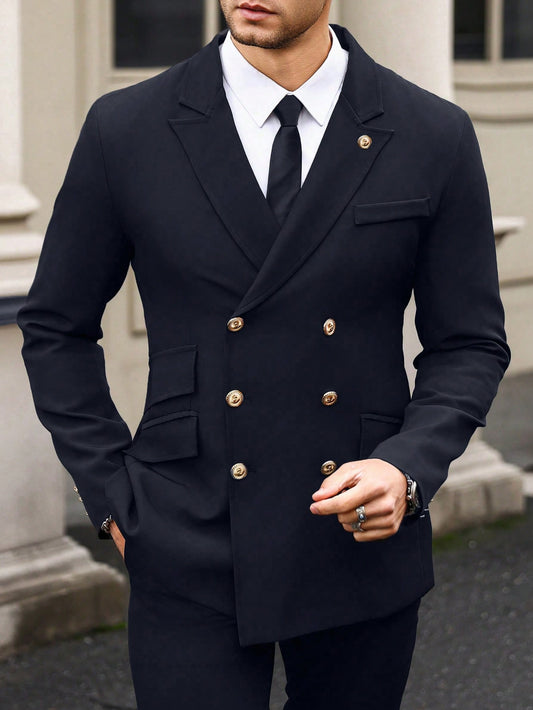 Men's Solid Color Simple Daily Long Sleeve Suit Jacket