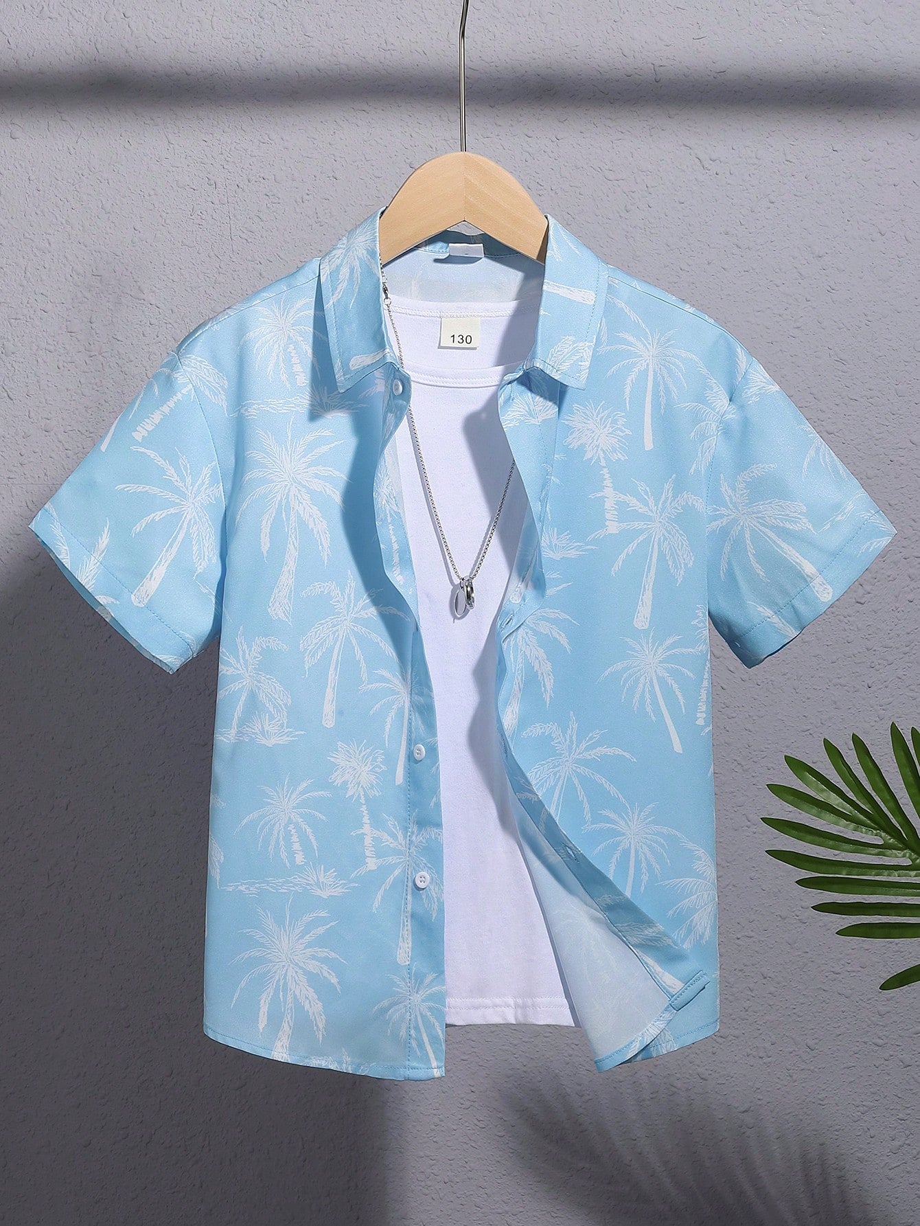 Tween Boys' Casual Comfortable Coconut Tree Pattern Shirt