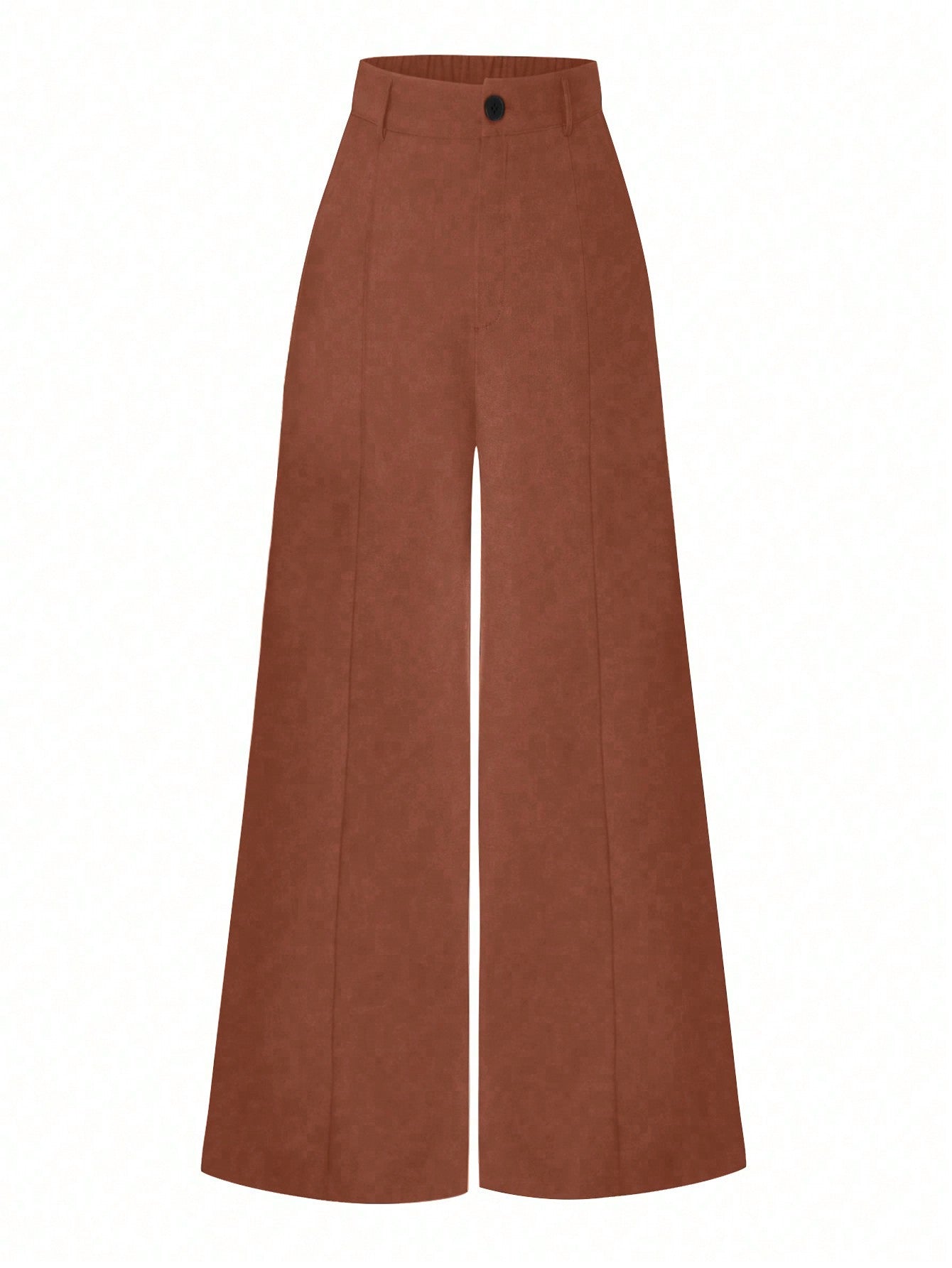 Plus Solid Wide Leg Suit Pants