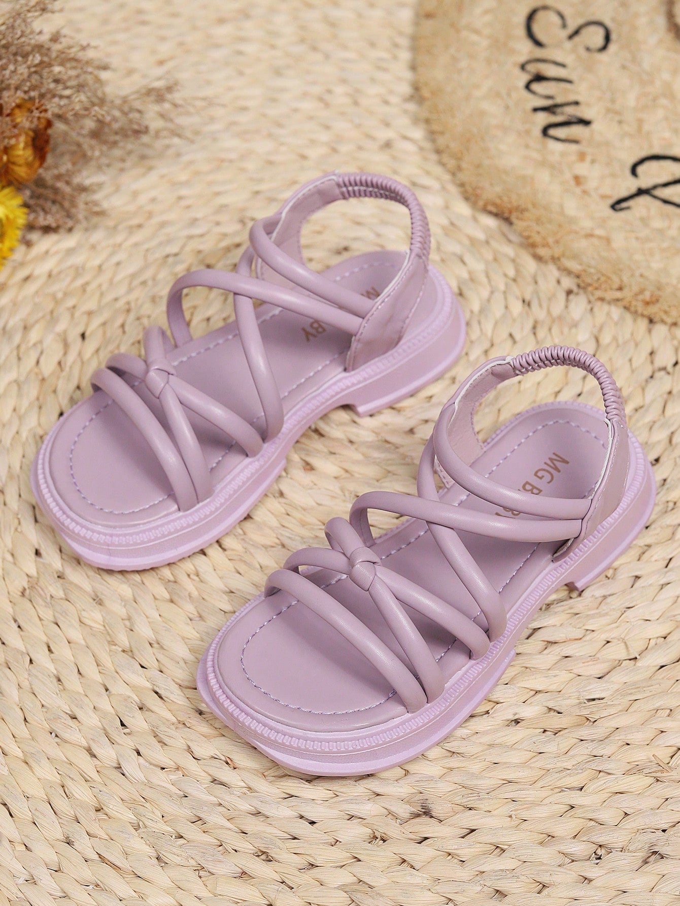 Girls' Korean Style Casual PU Roman Sandals, New Arrival Soft Sole Fashionable Open Toe Slip-Resistant Beach Shoes, Suitable For Summer Holidays