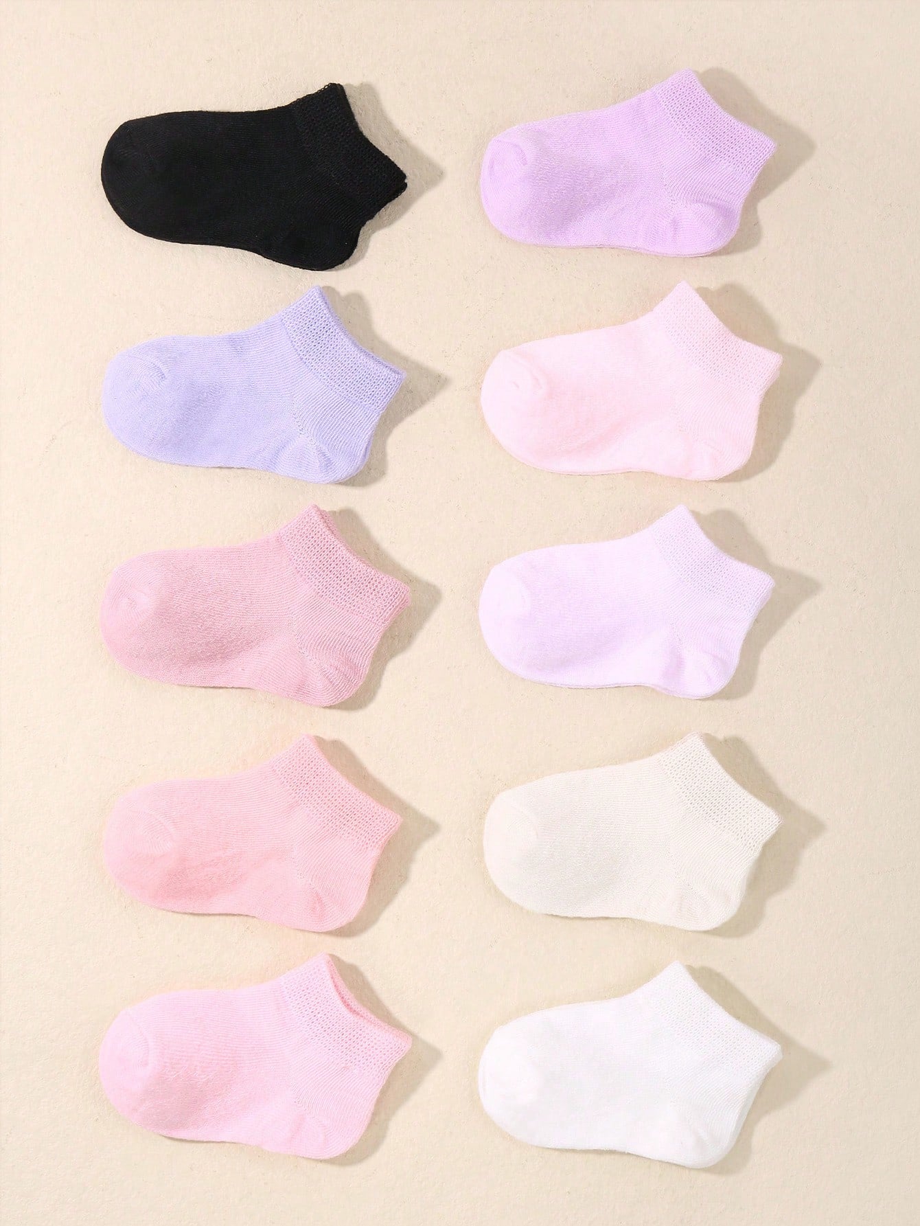 10 Pairs Baby Infant Solid Color Short Socks