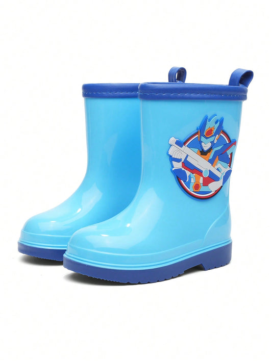 Kids Rain Boots, Boys & Girls Mid-Calf Waterproof Anti-Slip Lightweight Rain Shoes Cartoon Rubber Boots For Toddler, Little Kid, Big Kid