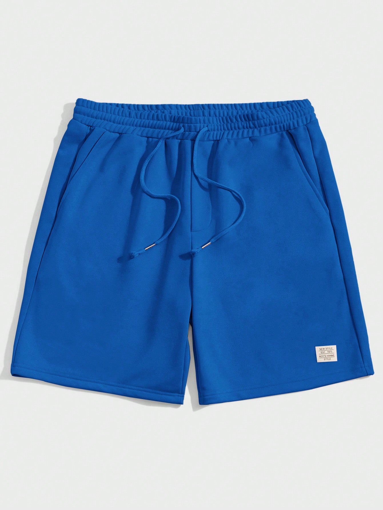 Men Letter Patched Drawstring Waist Shorts