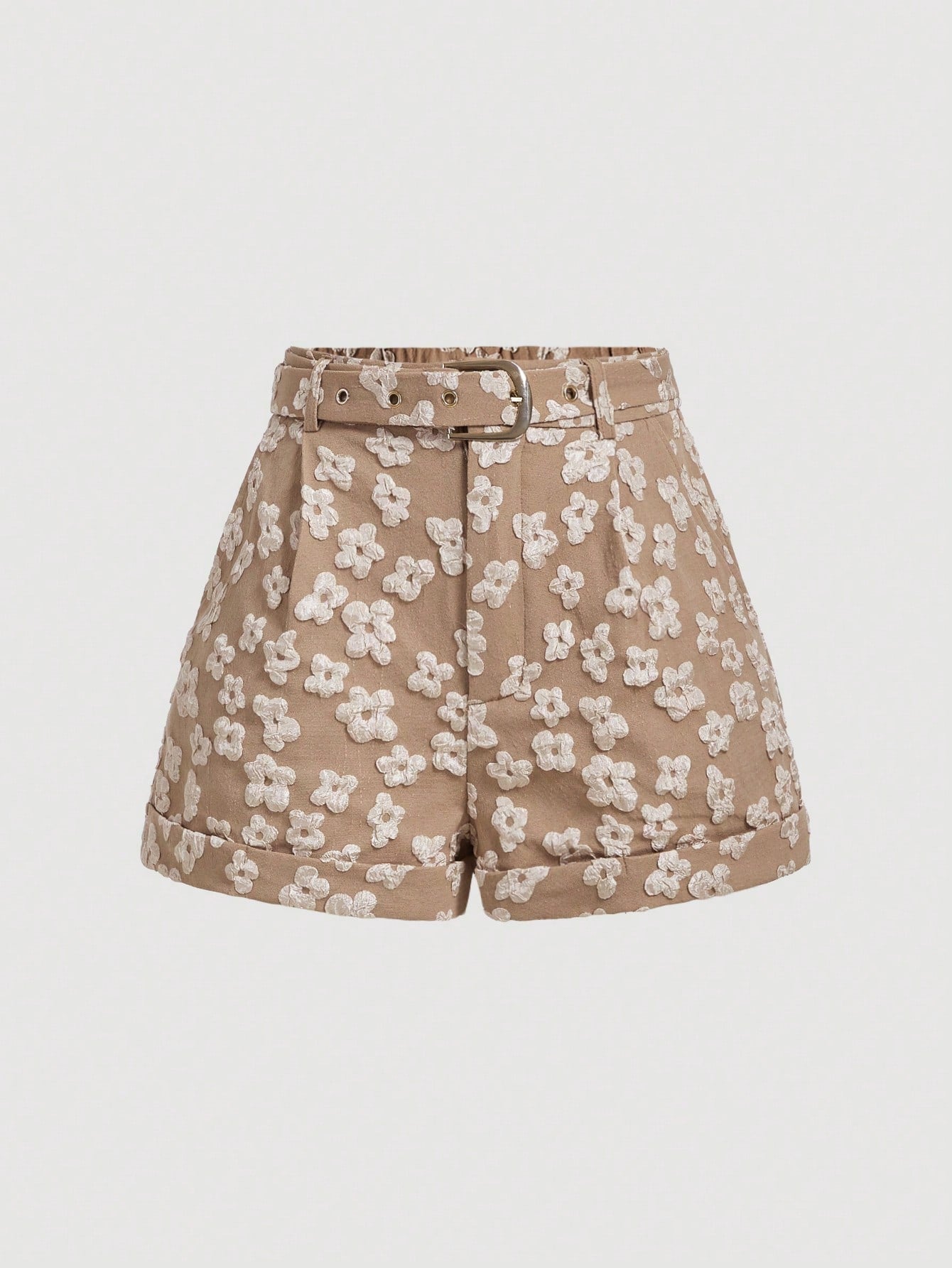 Jacquard Belted Shorts