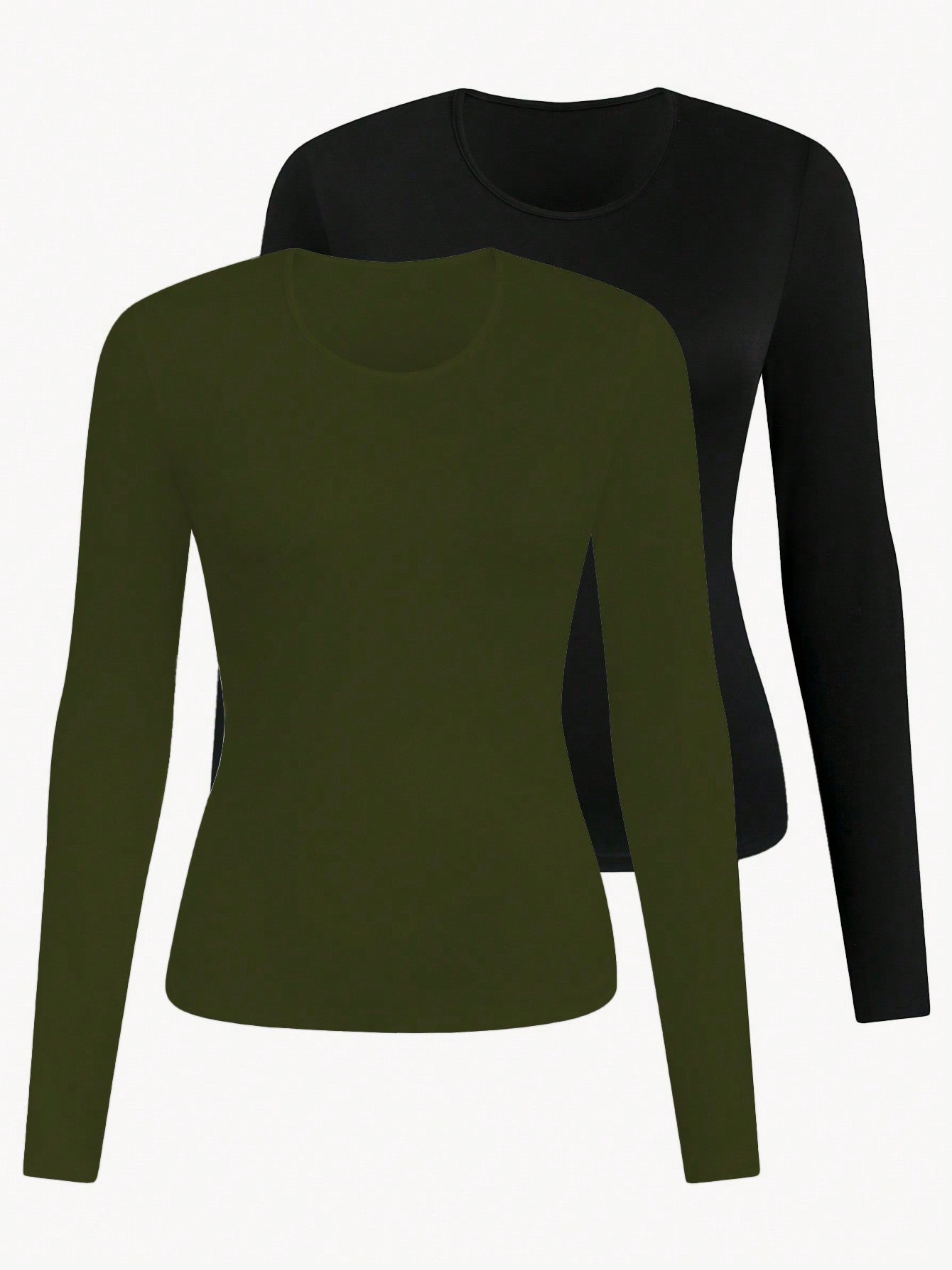 Plus Size Women's Round Neck Long Sleeve T-Shirt