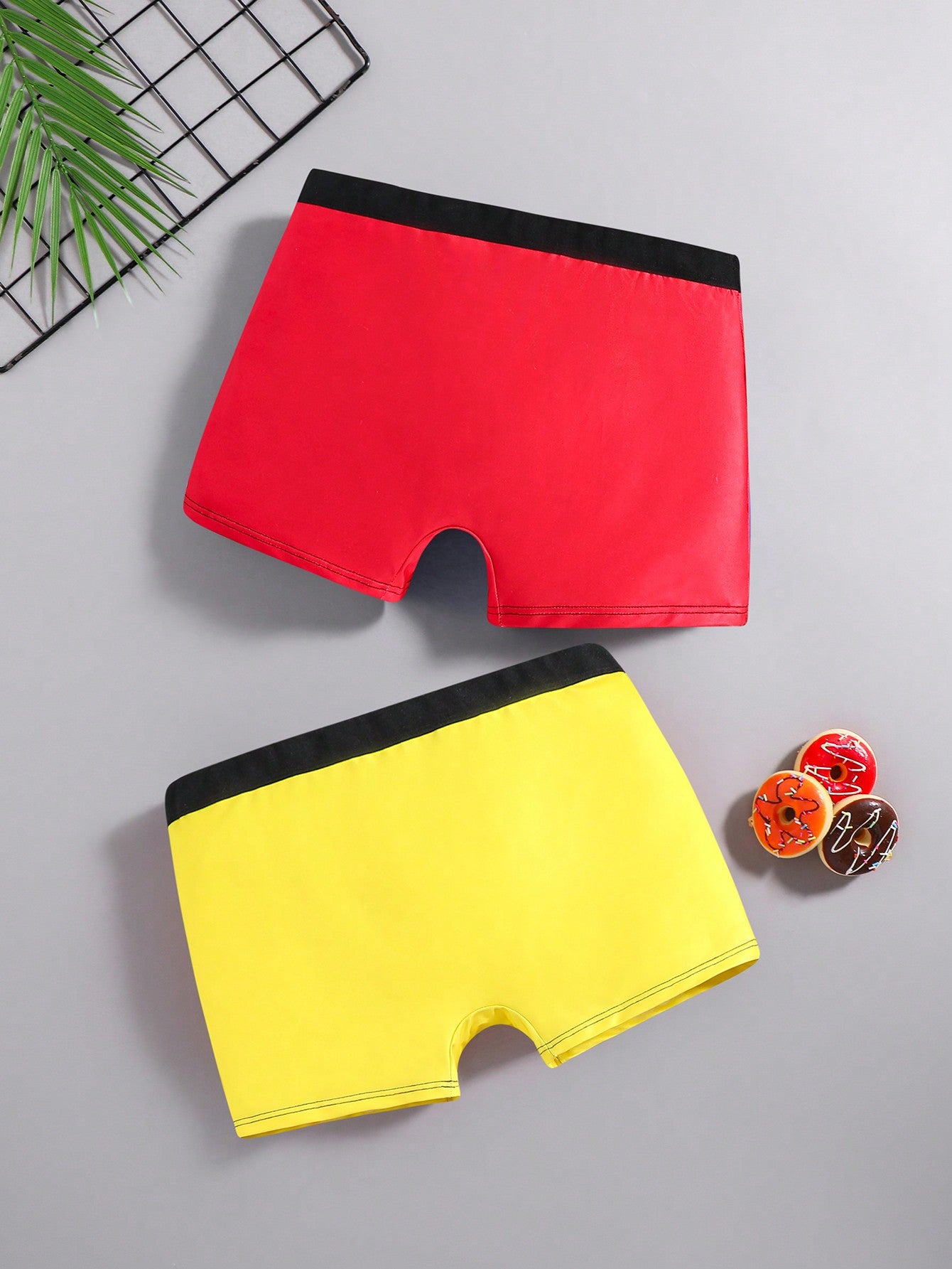 2pcs Teenage Boys' Simple Fashion Printed Boxer Briefs