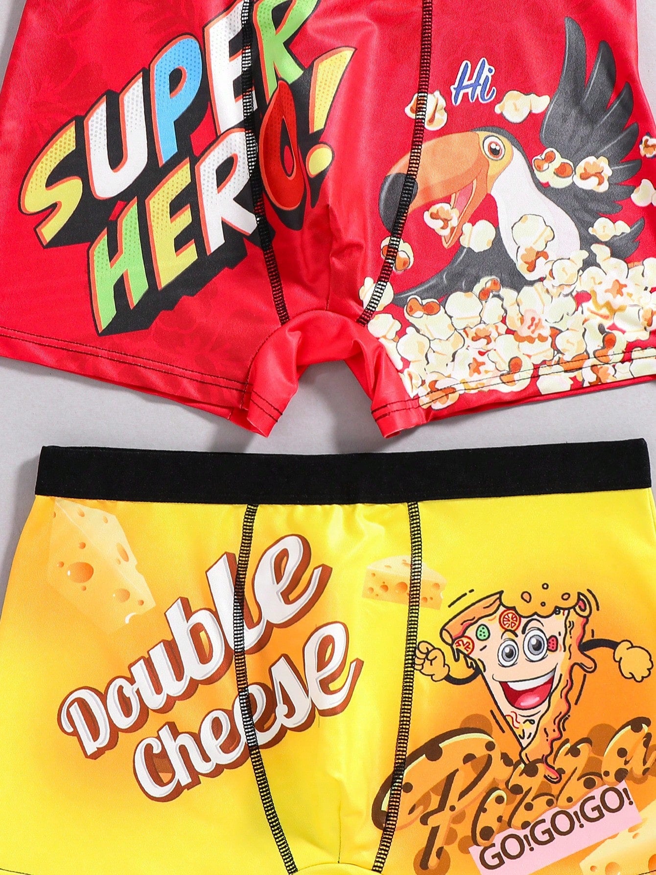 2pcs Teenage Boys' Simple Fashion Printed Boxer Briefs