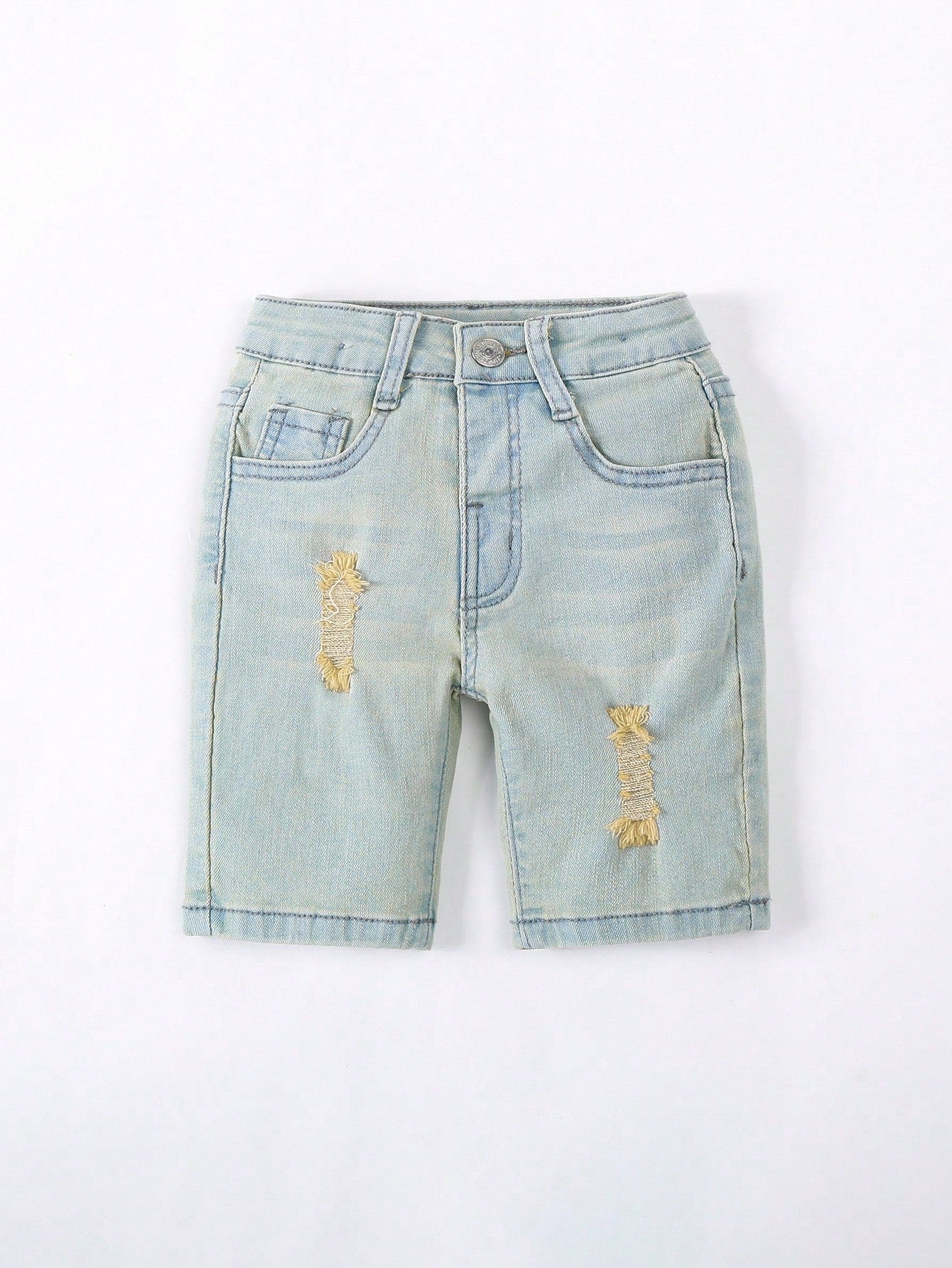 Young Boy Ripped Denim Shorts