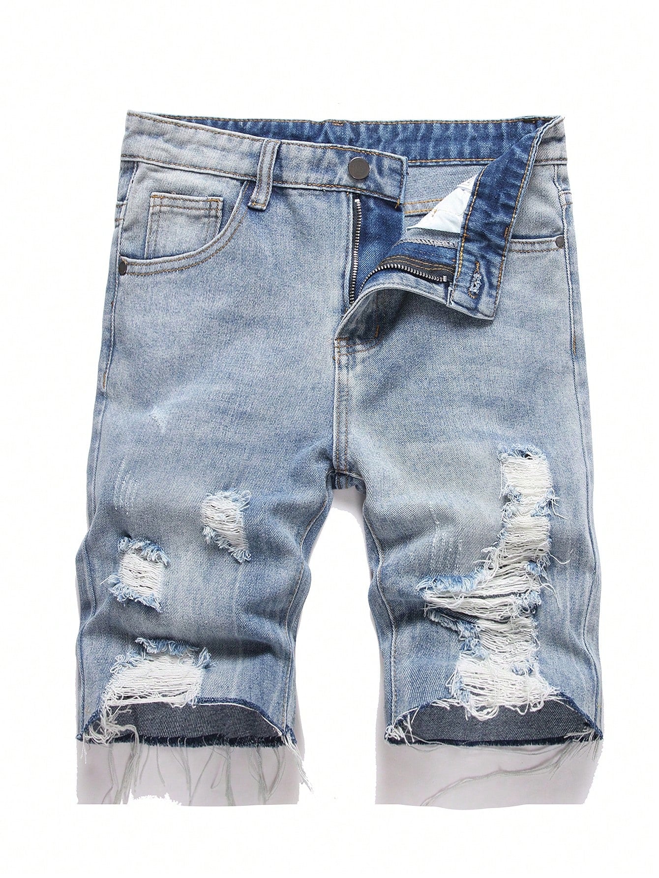 Fashionable And Personal Teen Boy Denim Shorts, Suitable For Summer Outings