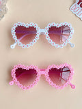 2Pcs 2024 Newest Girls Cute Beautiful Classic Flower Heart Sunglasses Children Baby Fashion Sunglasses Protection Kids Eyewear