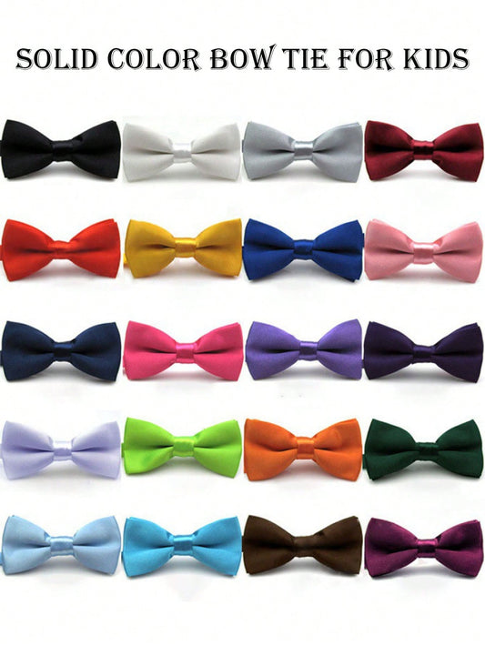 Solid Color Kids' Bow Tie, Double-Layer Bowknot For Boys And Girls School Performances