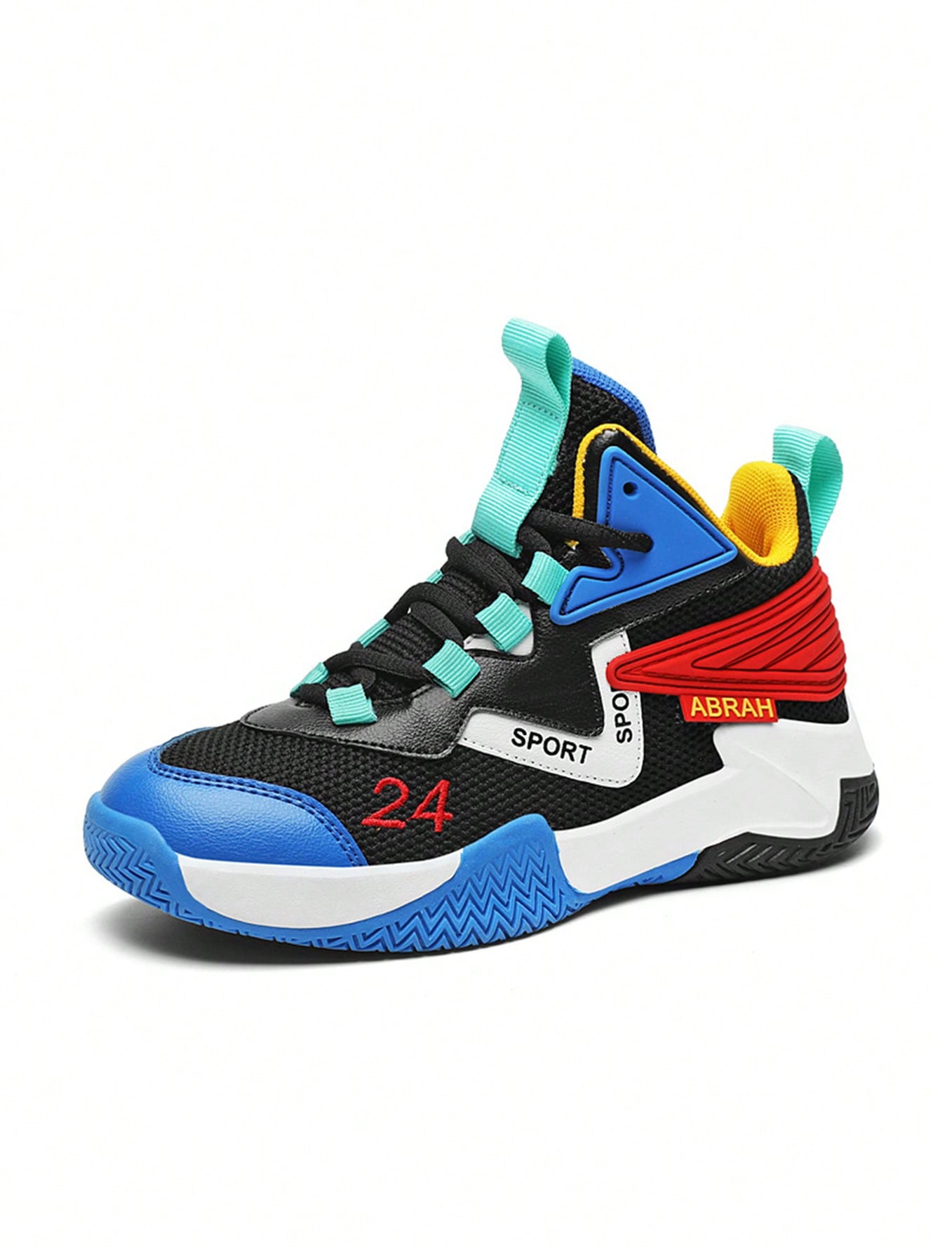 1pair Kids' Basketball Shoes, Four Seasons, Anti-Slip And Wear-Resistant Athletic Shoes For Boys