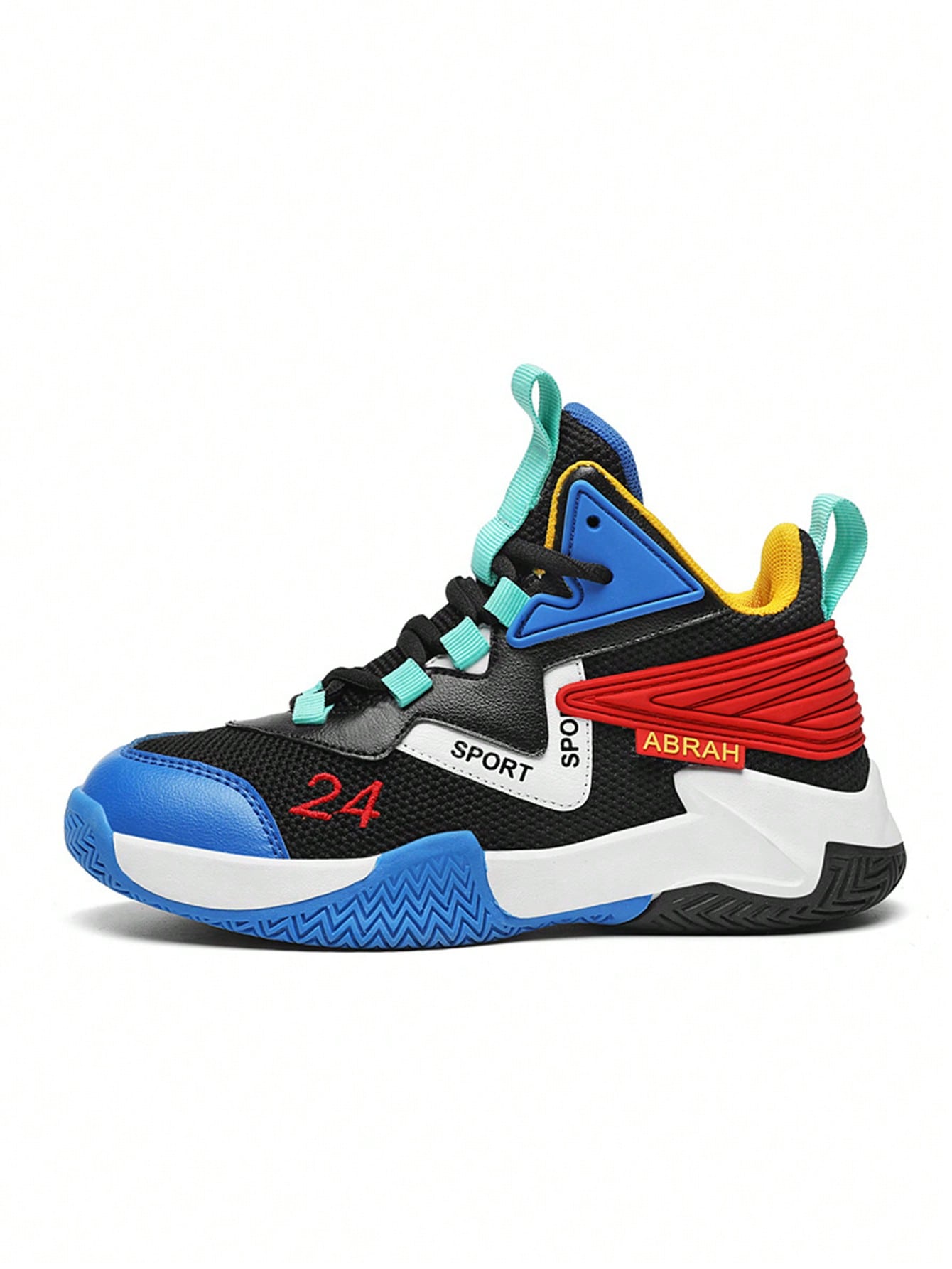 1pair Kids' Basketball Shoes, Four Seasons, Anti-Slip And Wear-Resistant Athletic Shoes For Boys