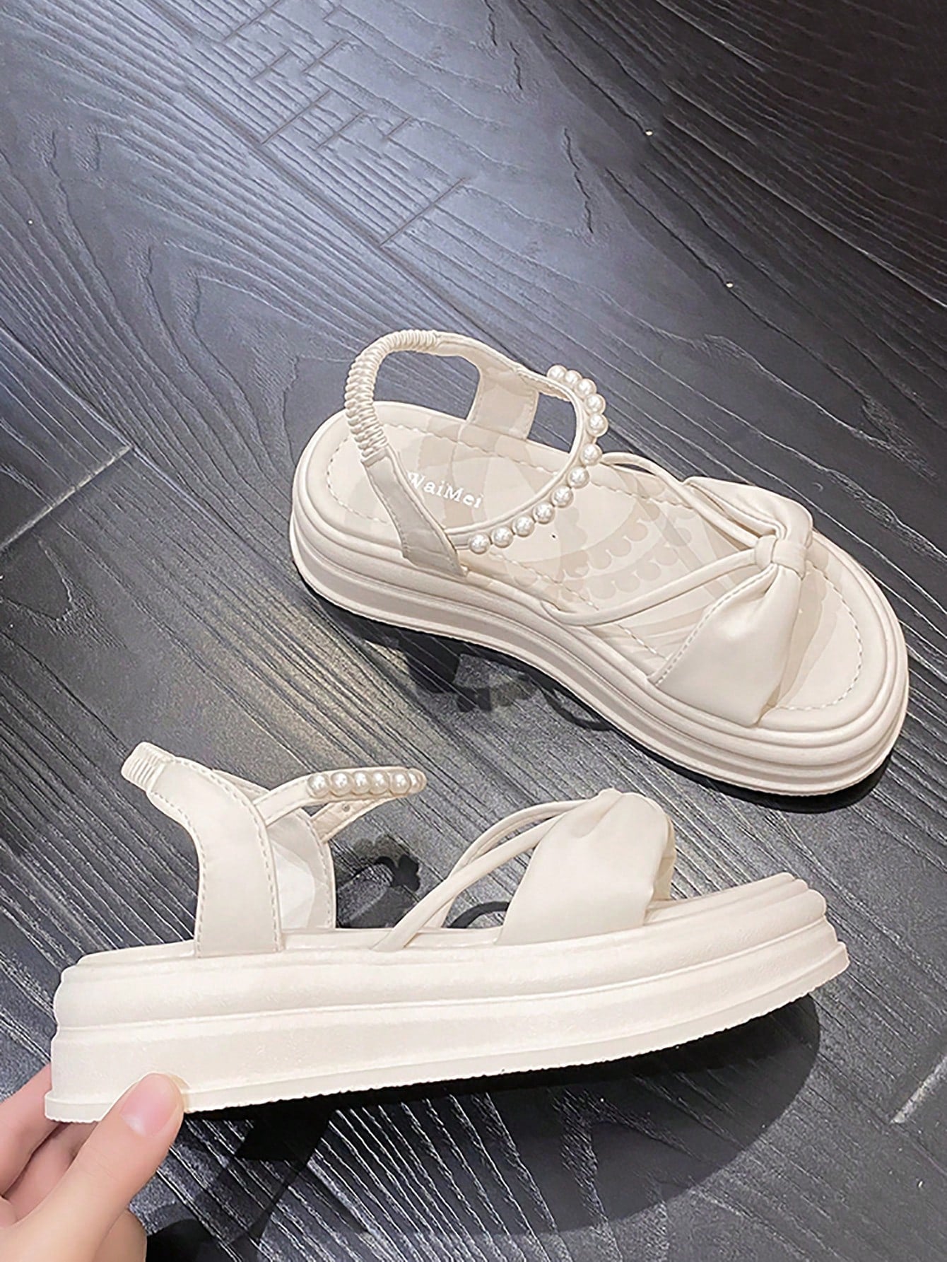 New Summer Teenagers' Platform Wedge Sandals, Comfortable Beach Shoes, Girls' Thick-Soled Sandals