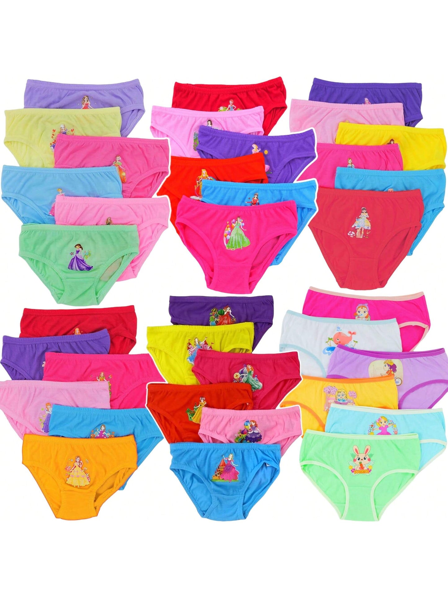 ToBeInStyle Girl's Multi-Item Pack Of Randomly Assorted Print Cotton Bikini Panties