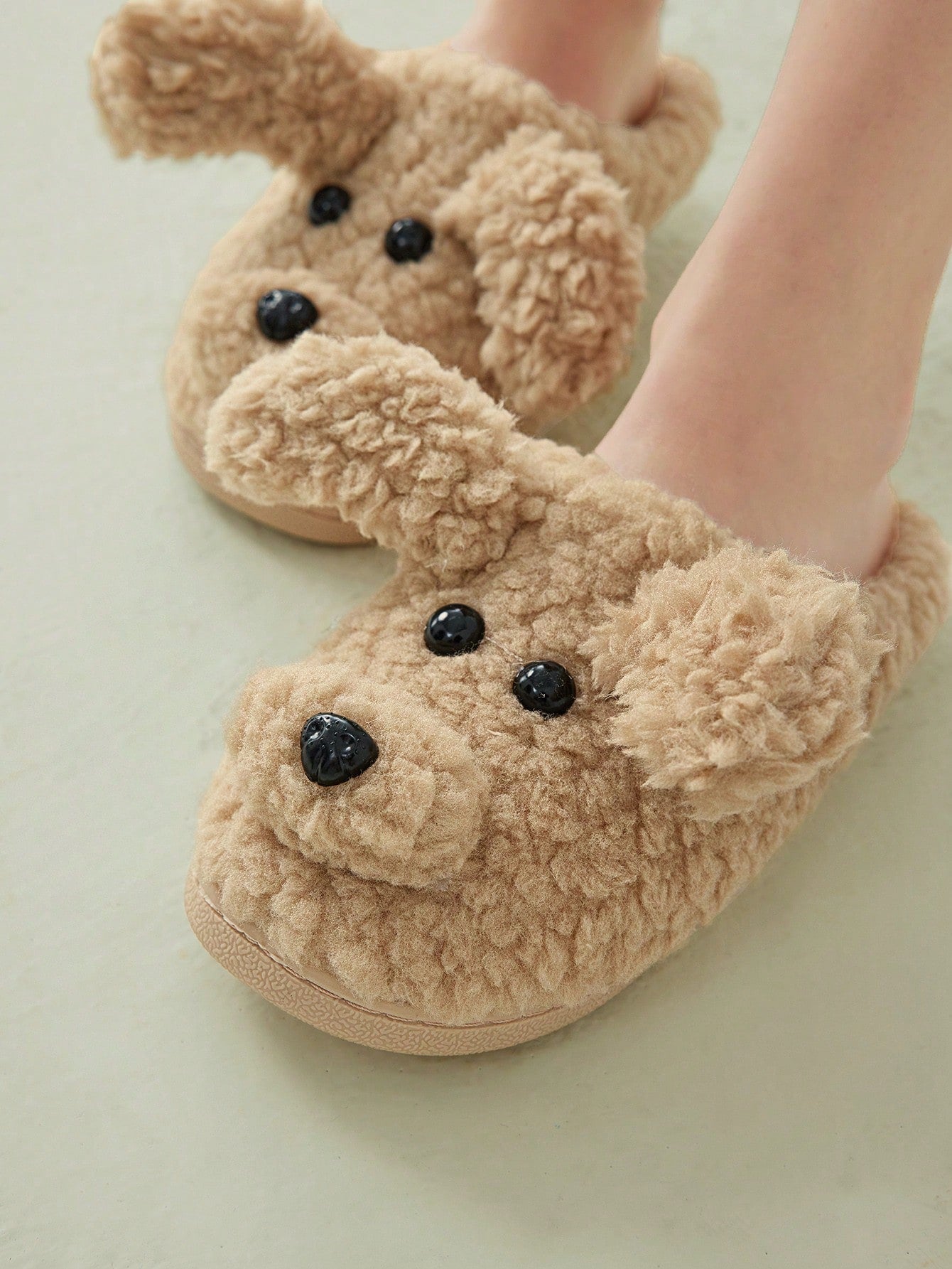 Woman Shoes Cute Cartoon Dog Designed Winter Brown Indoor Home Slippers For Summer Vacation Shoes Summer Sale