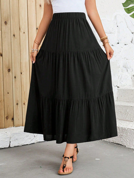 Women's Solid Color Vacation & Casual Skirt