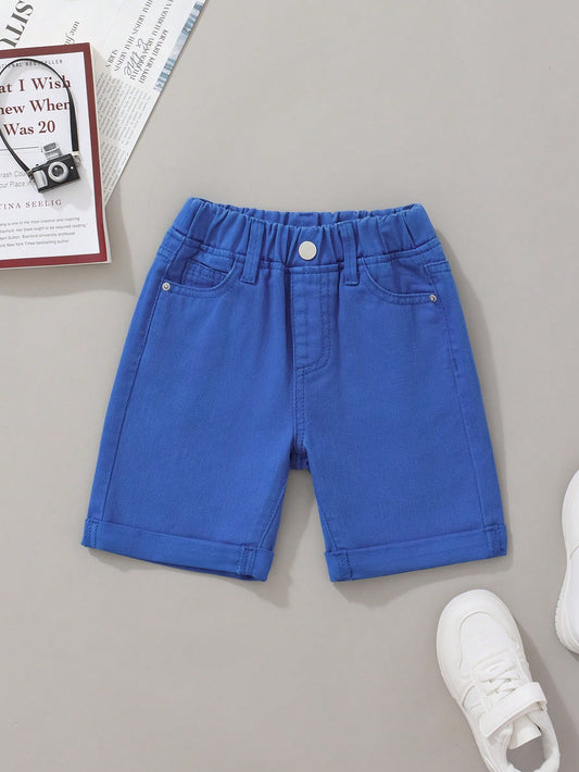 Toddler Kids' Holiday/Casual/Everyday Versatile Blue Denim Shorts