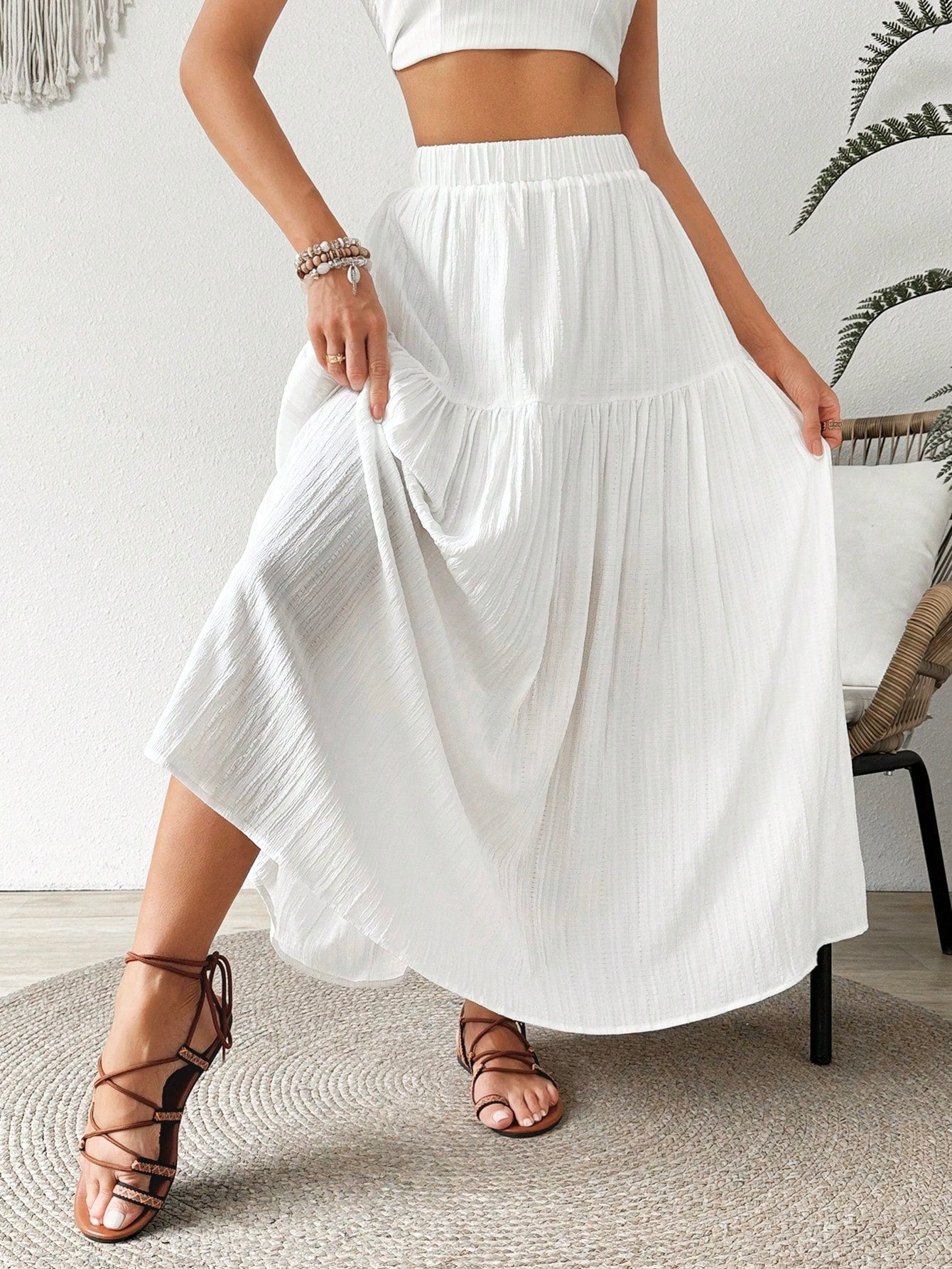 Women's Solid Color Simple Casual Daily Wear Long Skirt