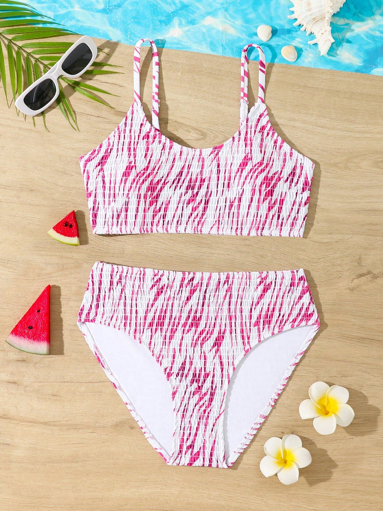 Teen Girl Two-Piece Bikini Set, Random Print Summer Beach